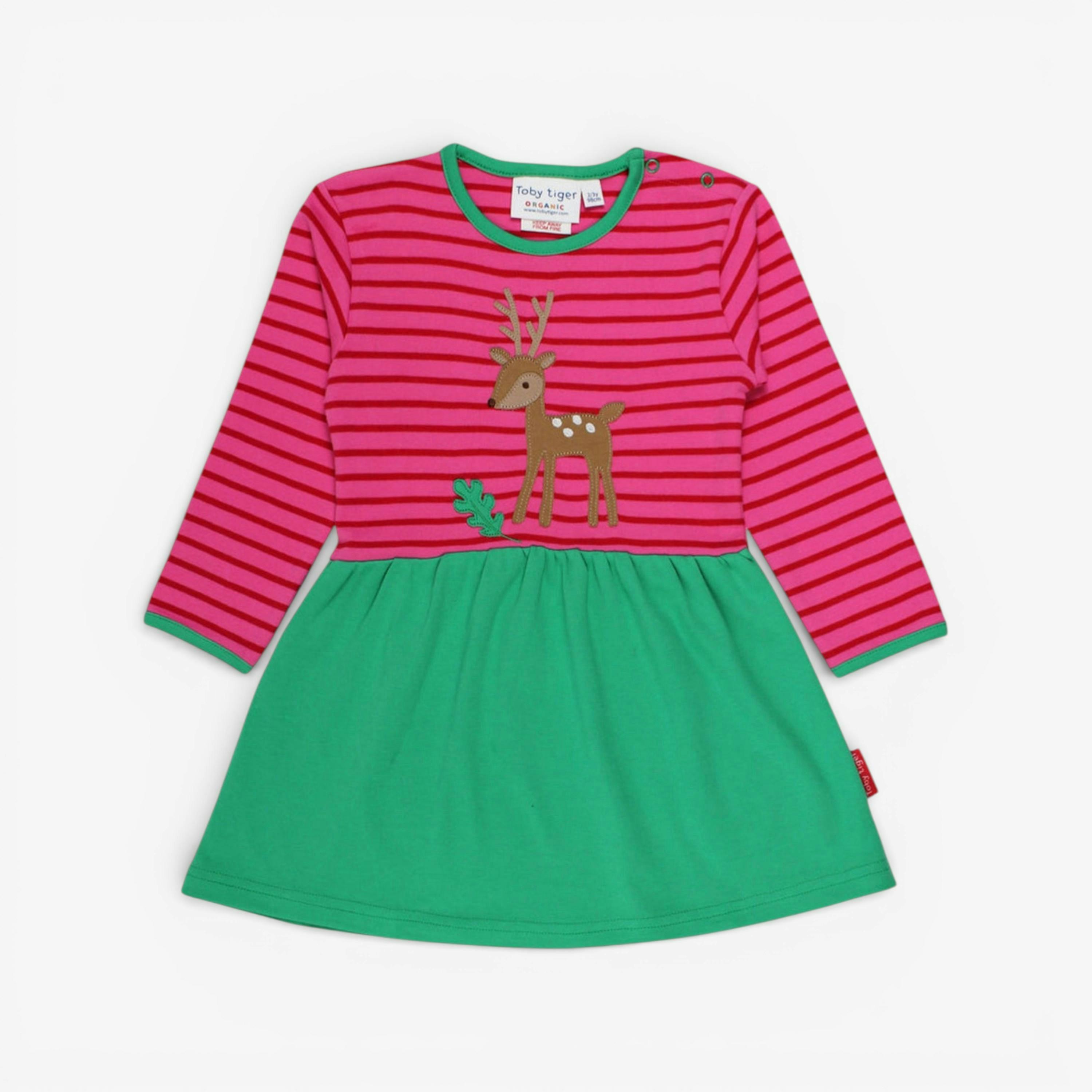 Organic Fawn Applique Twirl Dress , view 1 of 2