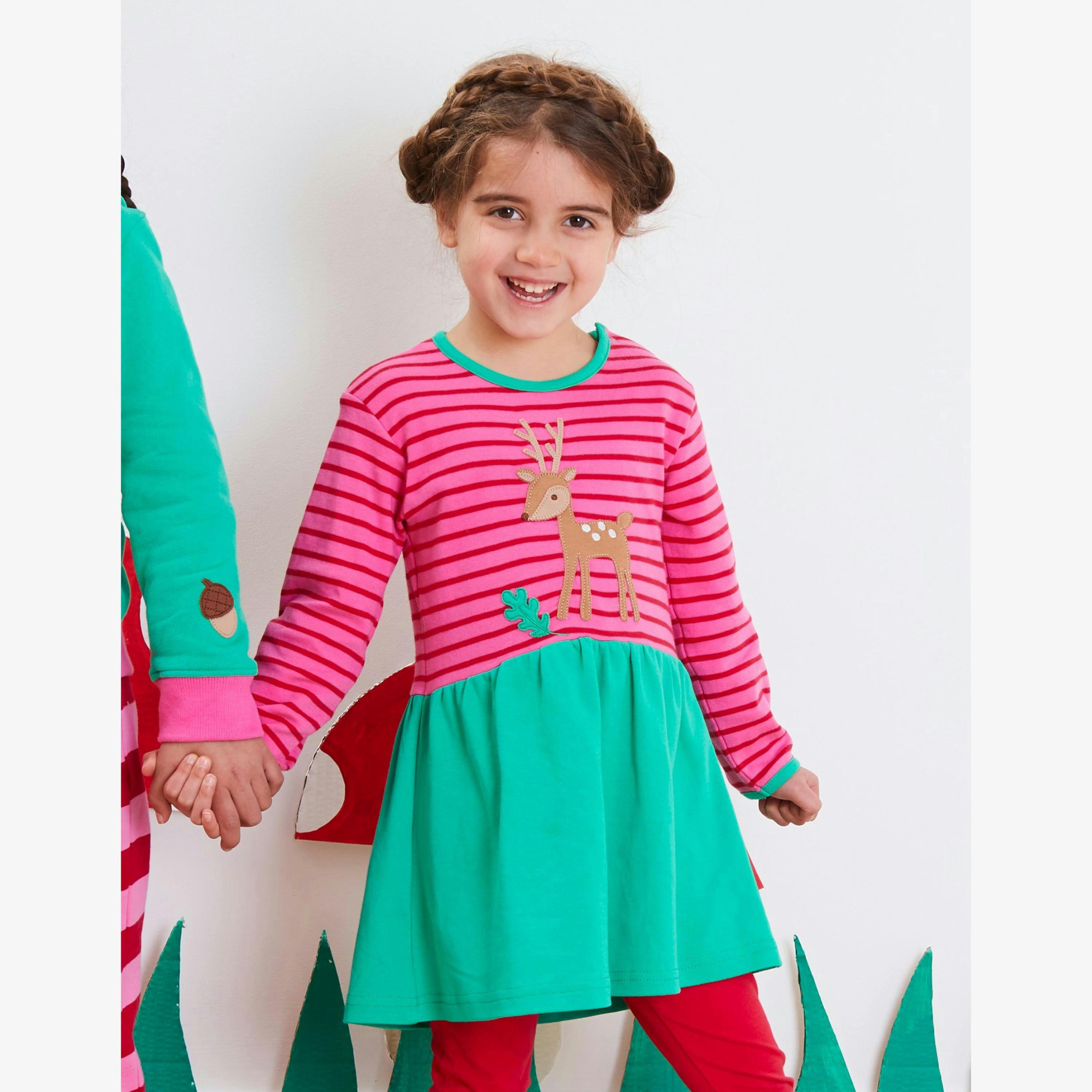 Organic Fawn Applique Twirl Dress , view 2 of 2