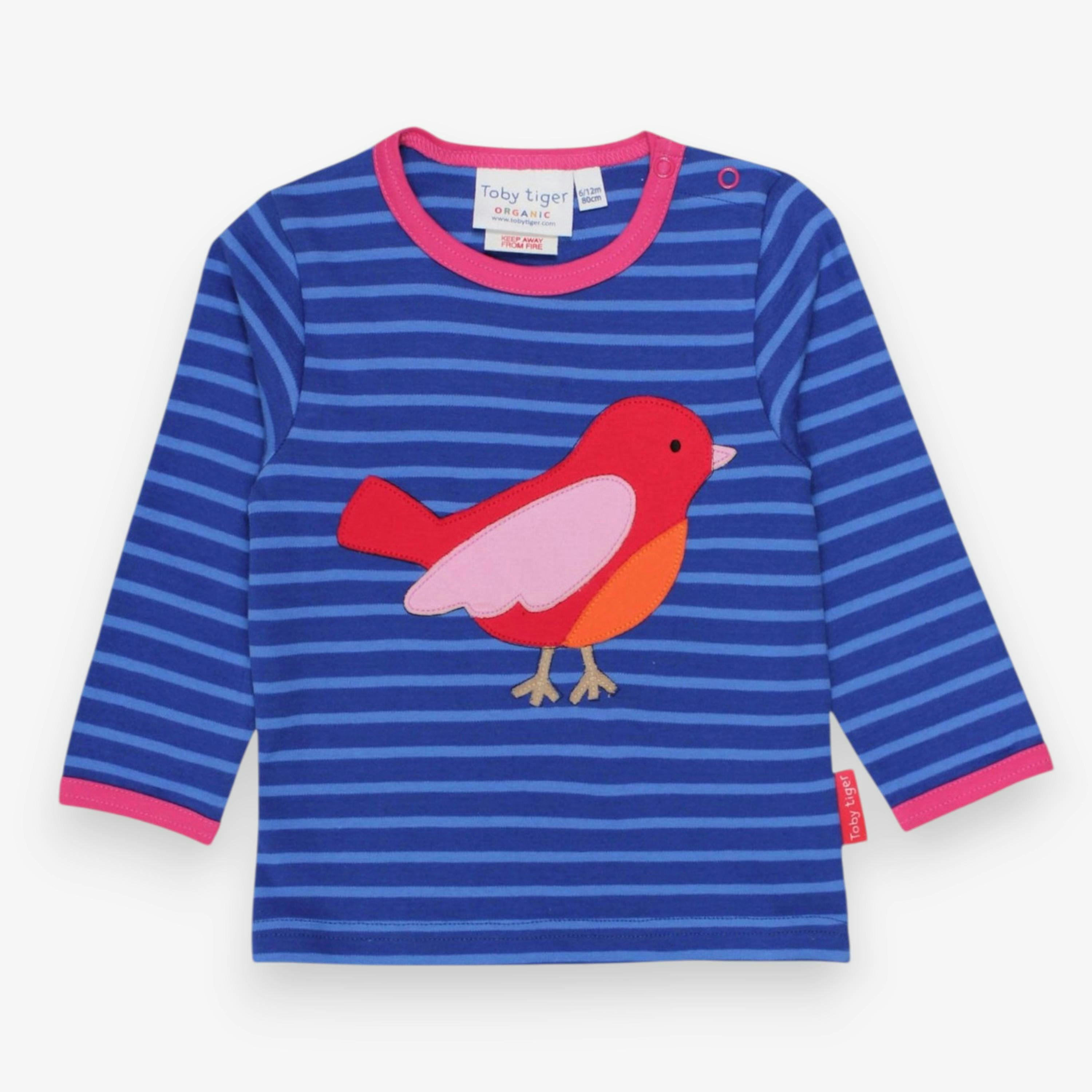 Organic Red Bird Applique Long-Sleeved T-Shirt , view 1 of 3