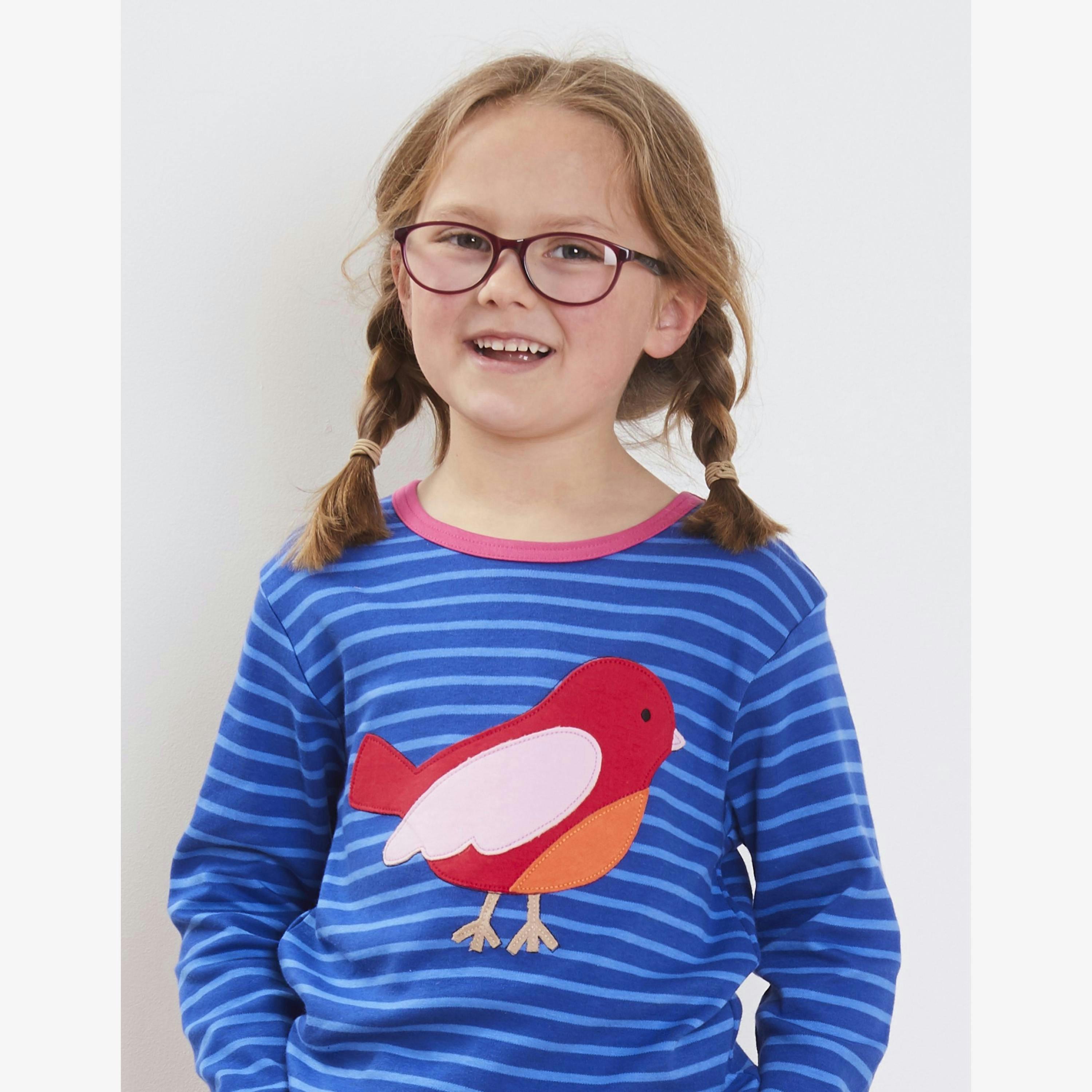 Organic Red Bird Applique Long-Sleeved T-Shirt , view 2 of 3