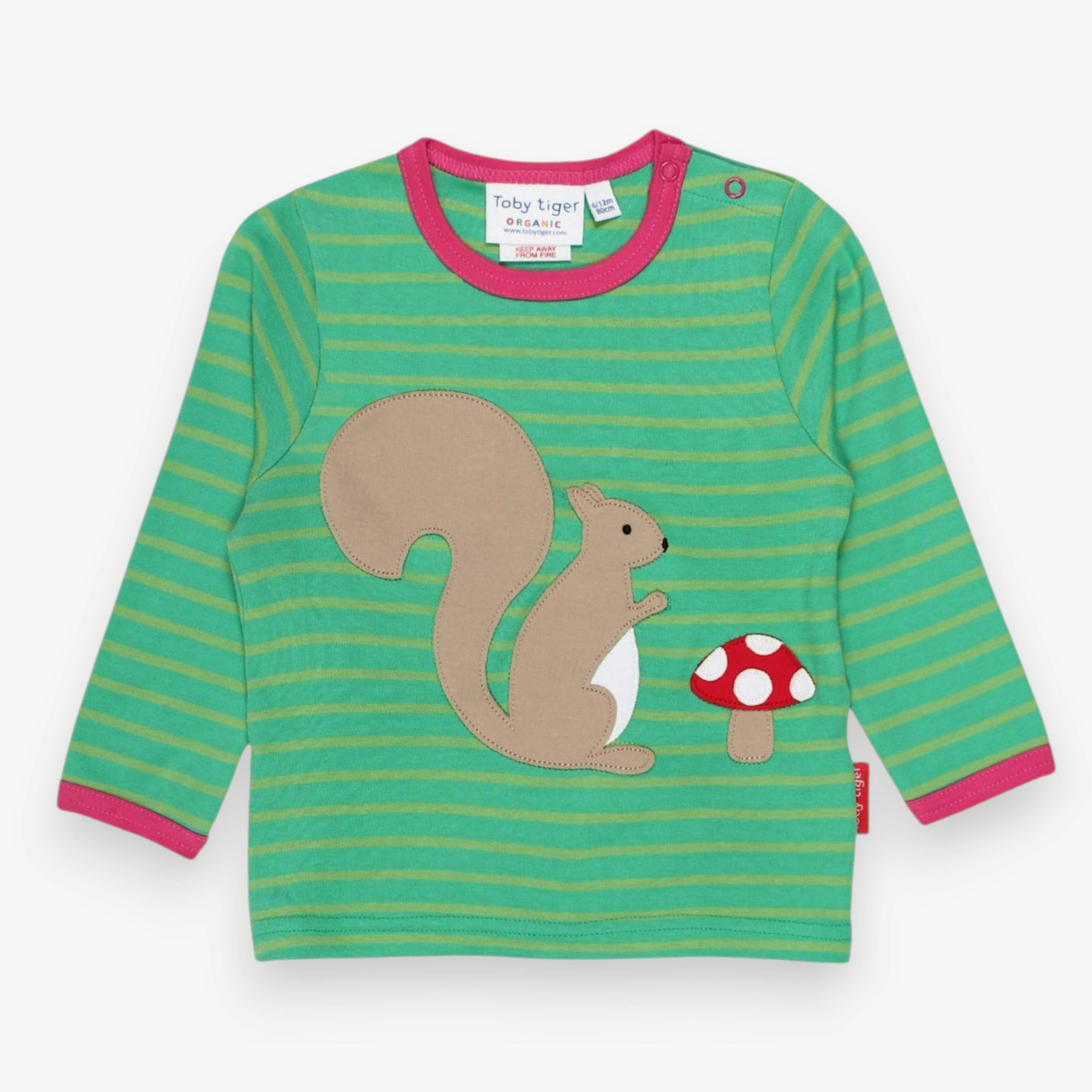 Organic Squirrel Applique Long-Sleeved T-Shirt , view 1 of 3