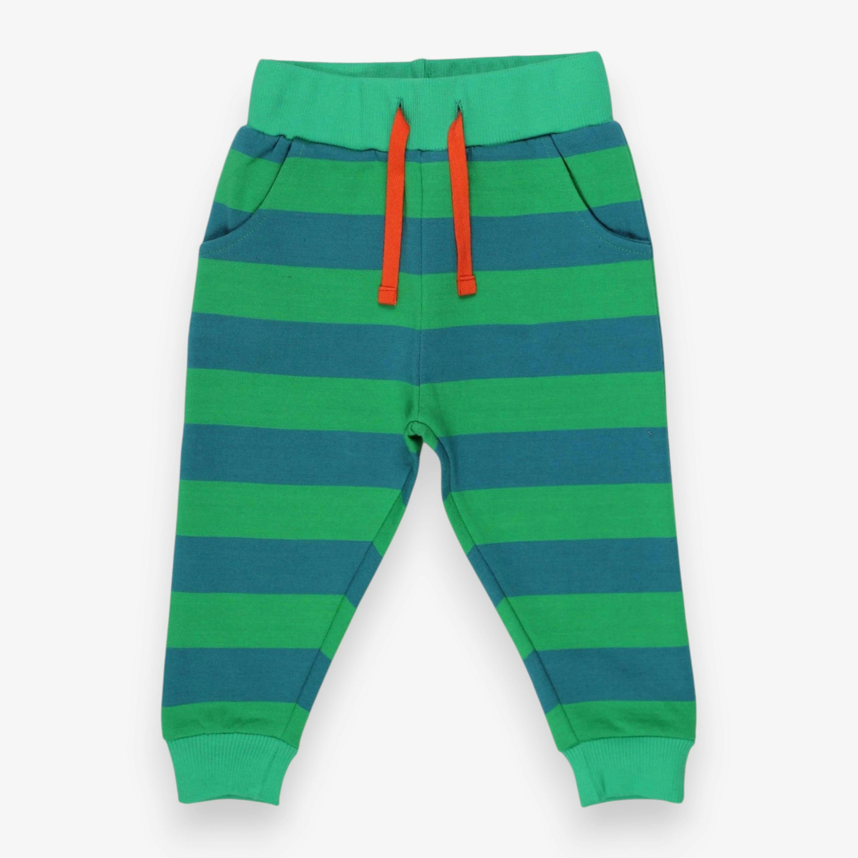 Organic Green Green Striped Joggers , view 1 of 3