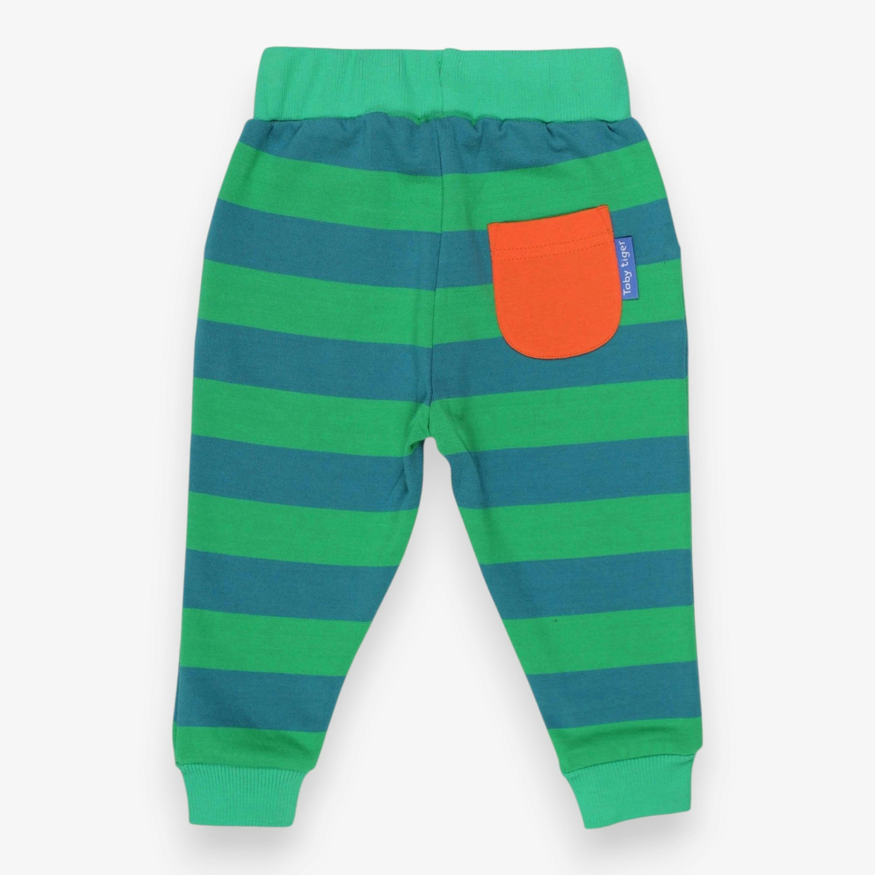 Organic Green Green Striped Joggers , view 3 of 3
