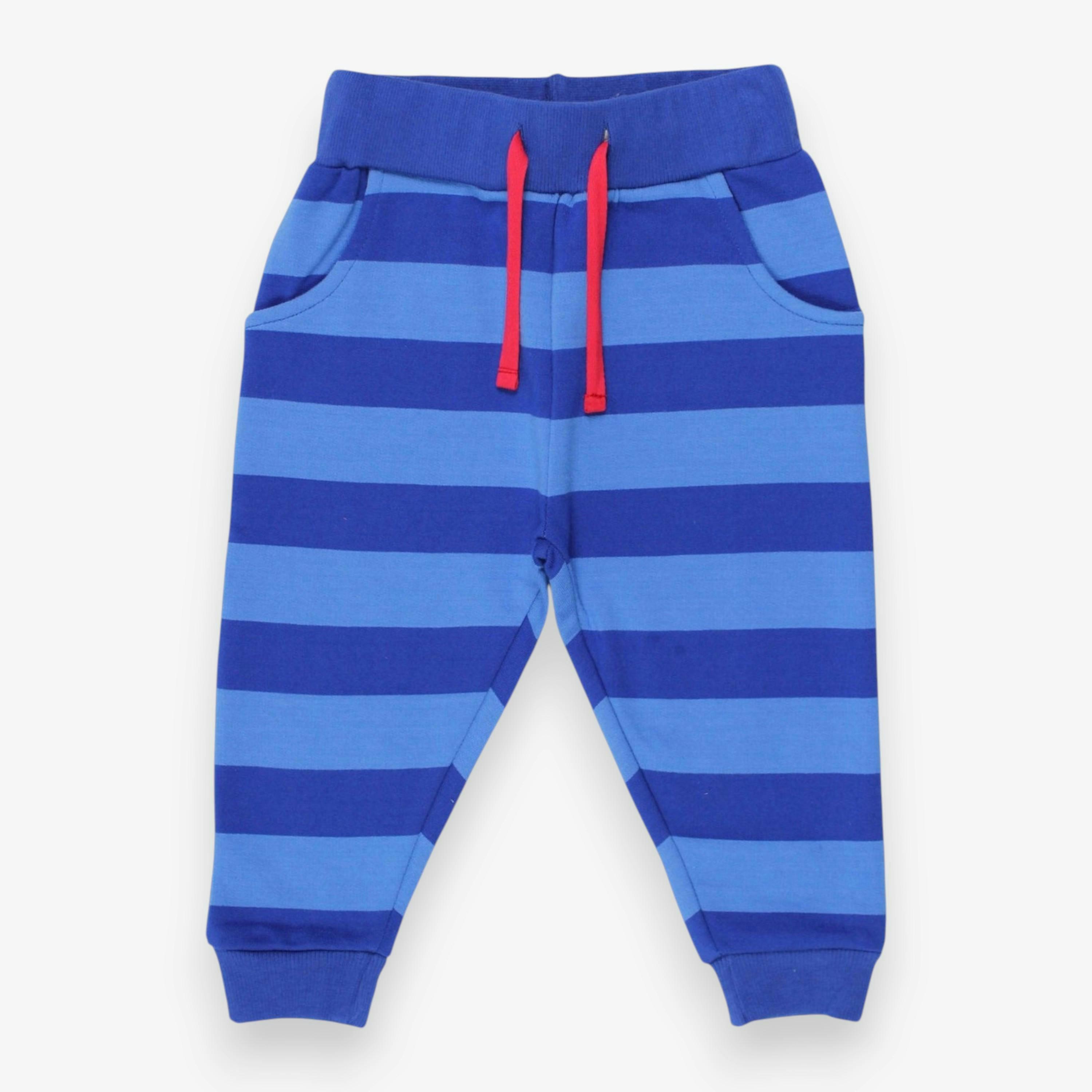 Organic Blue Blue Striped Joggers , view 1 of 3