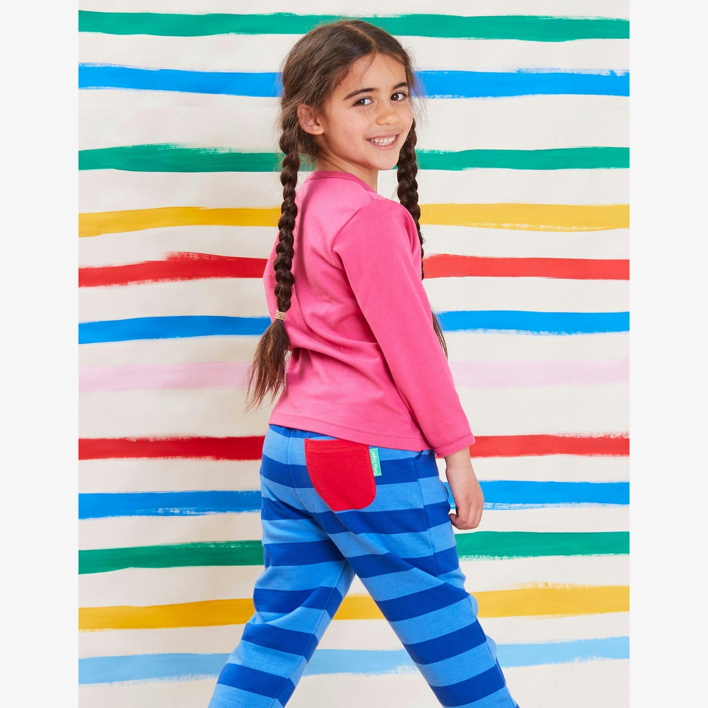 Organic Blue Blue Striped Joggers , view 2 of 3