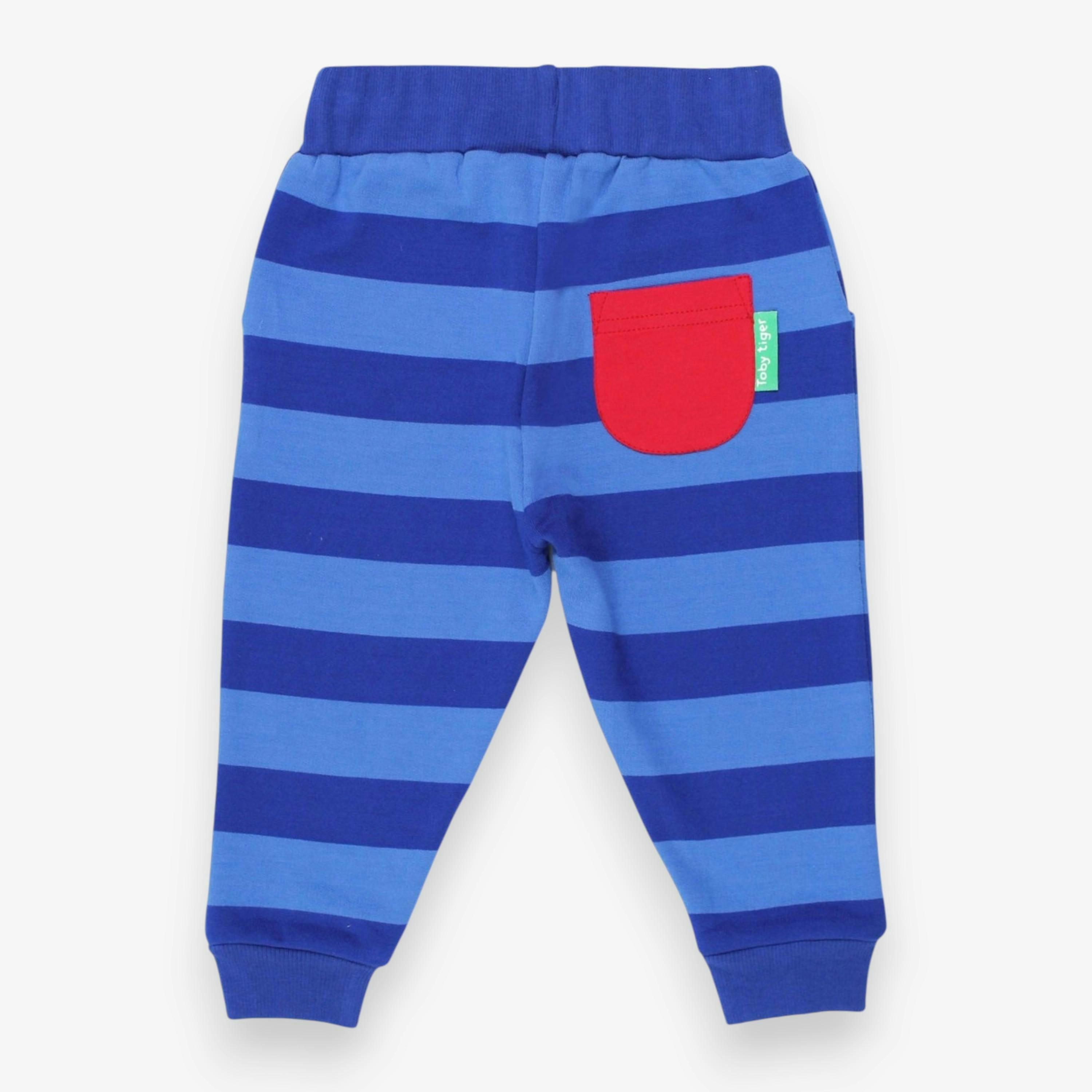 Organic Blue Blue Striped Joggers , view 3 of 3