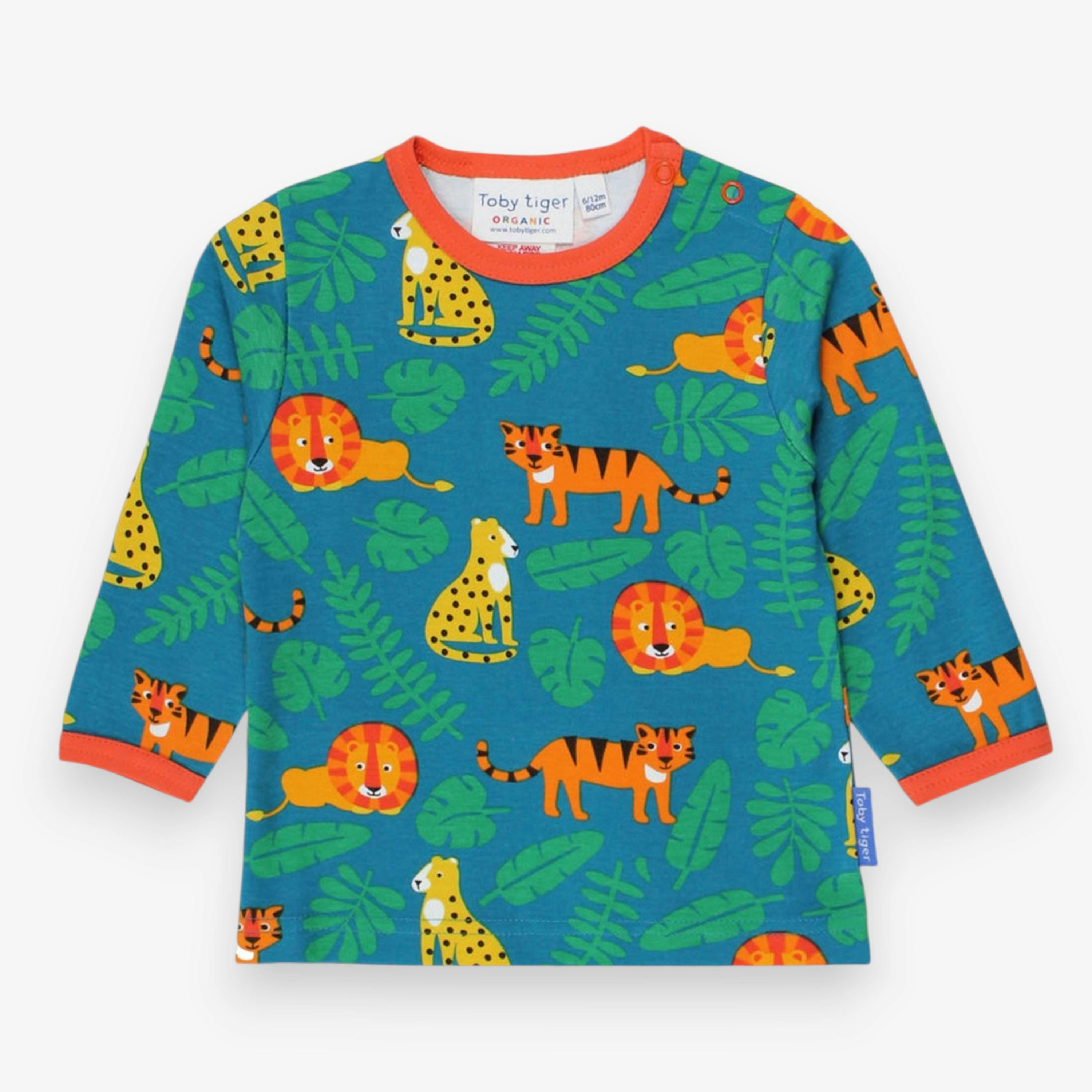 Organic Wild Cats Print Long-Sleeved T-Shirt , view 1 of 2