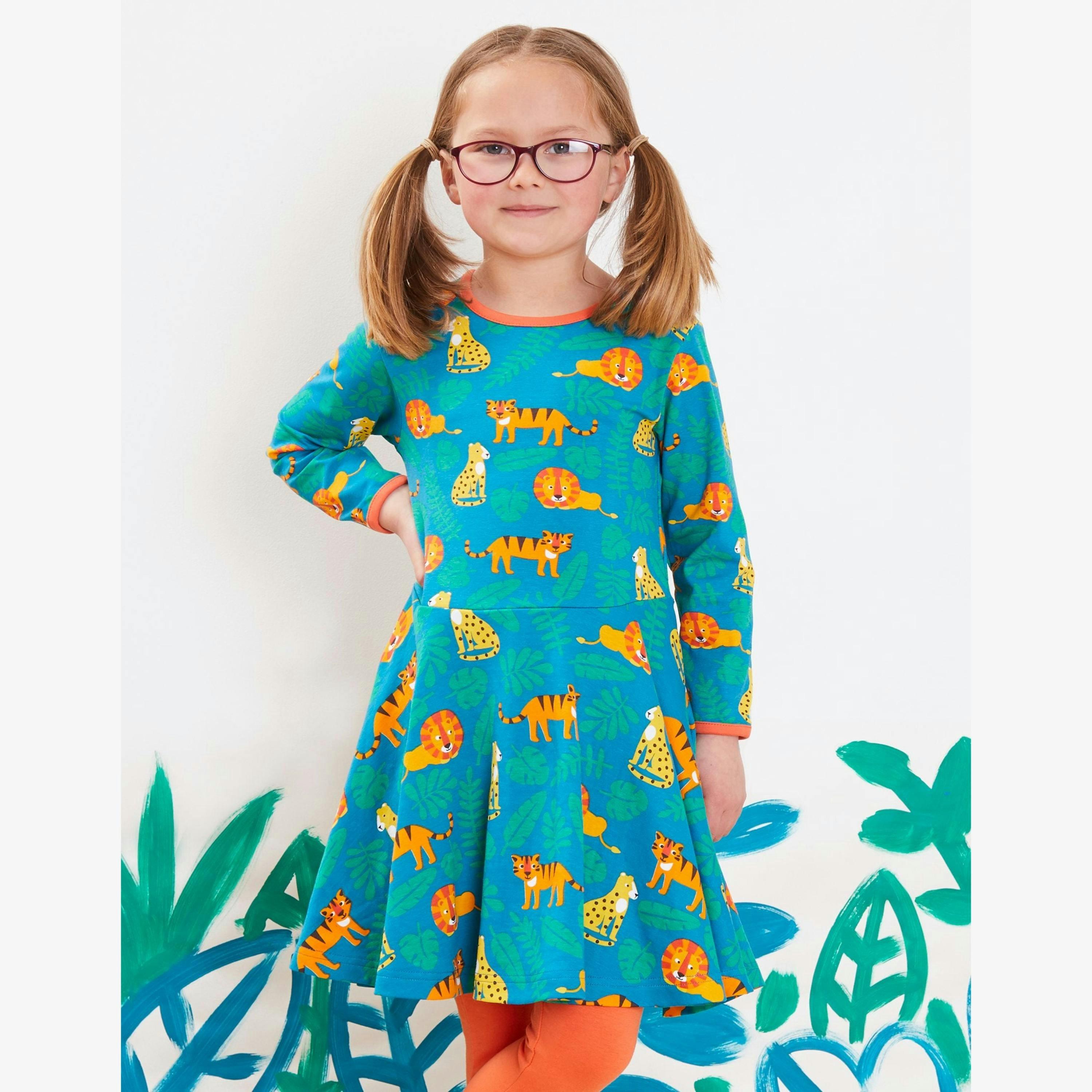 Organic Wild Cats Print Skater Dress , view 2 of 2