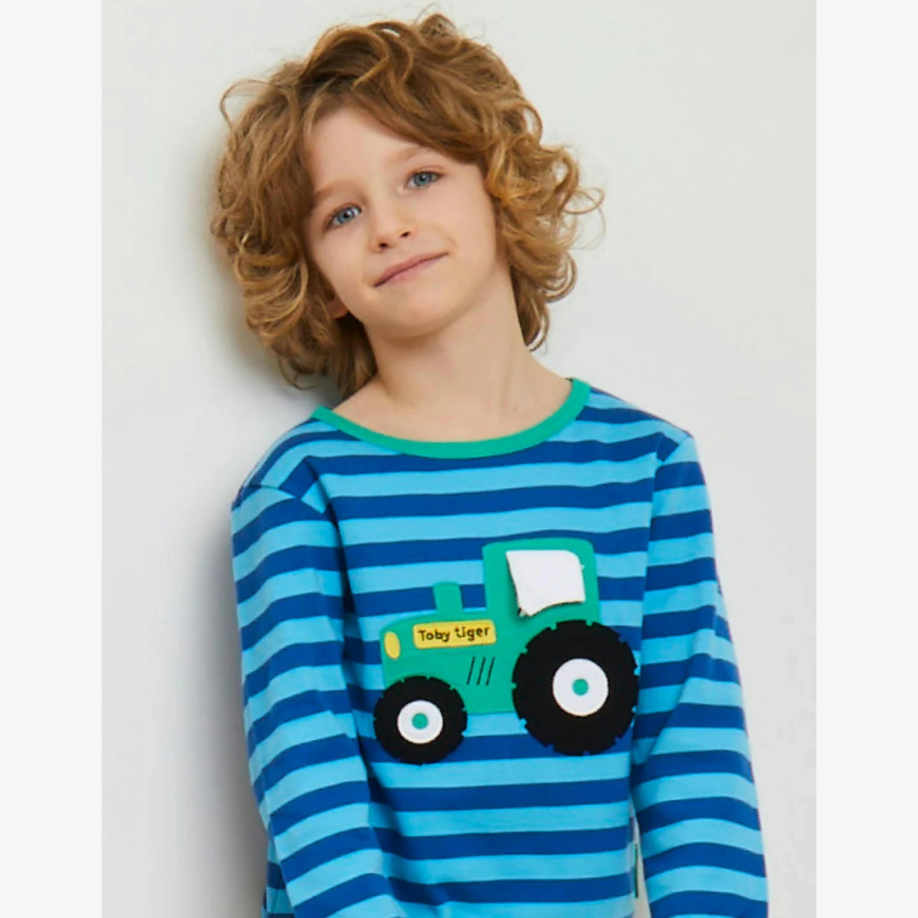 Organic Tractor Applique Long-Sleeved T-Shirt , view 2 of 4