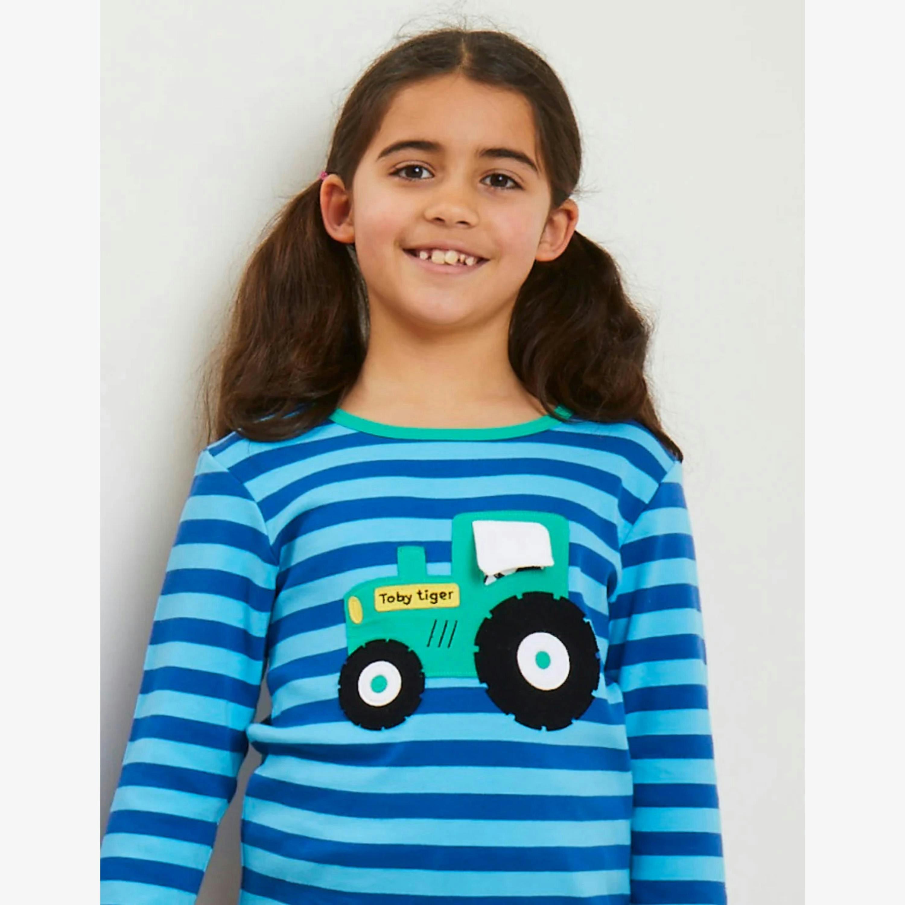 Organic Tractor Applique Long-Sleeved T-Shirt , view 4 of 4