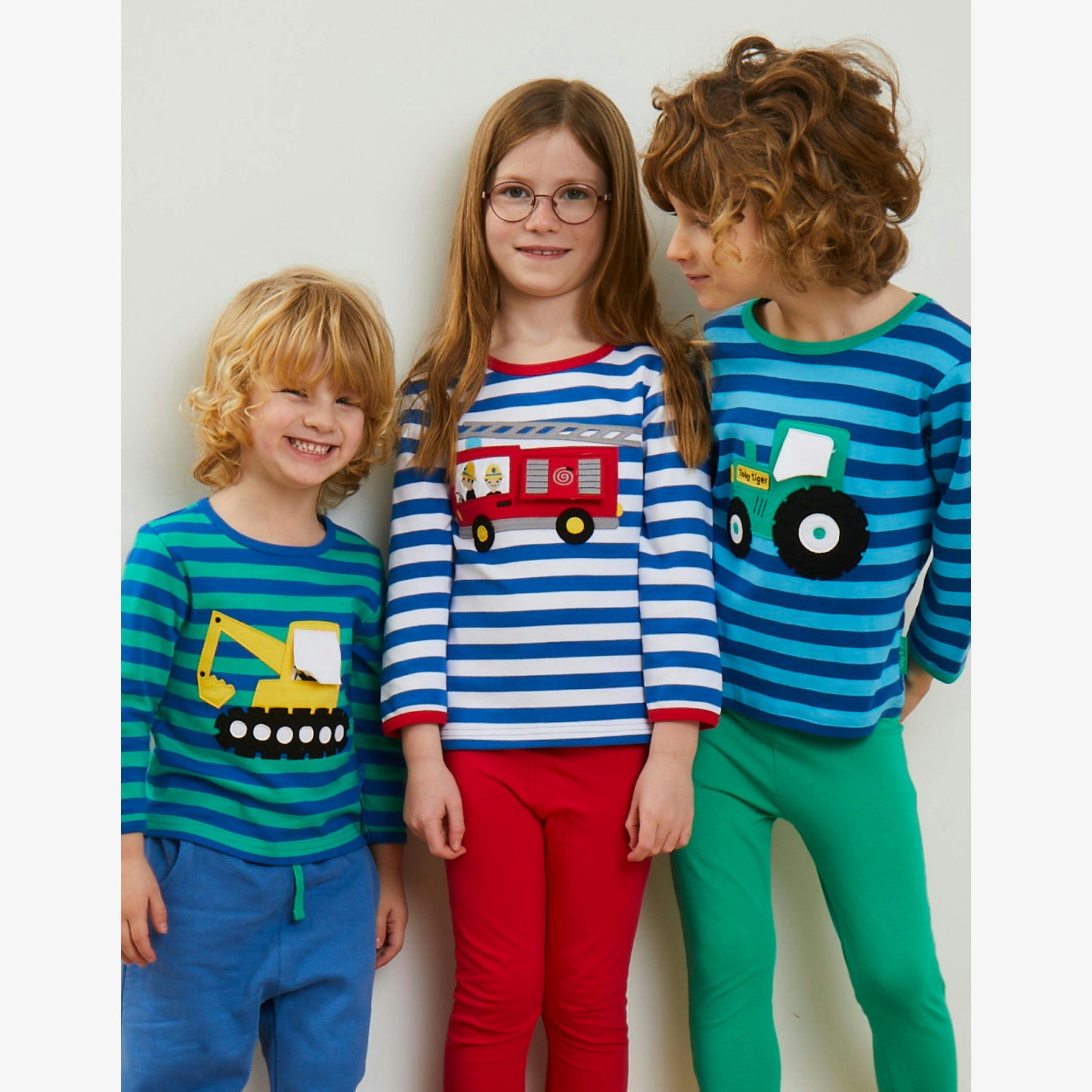 Organic Fire Engine Applique Long-Sleeved T-Shirt , view 3 of 4