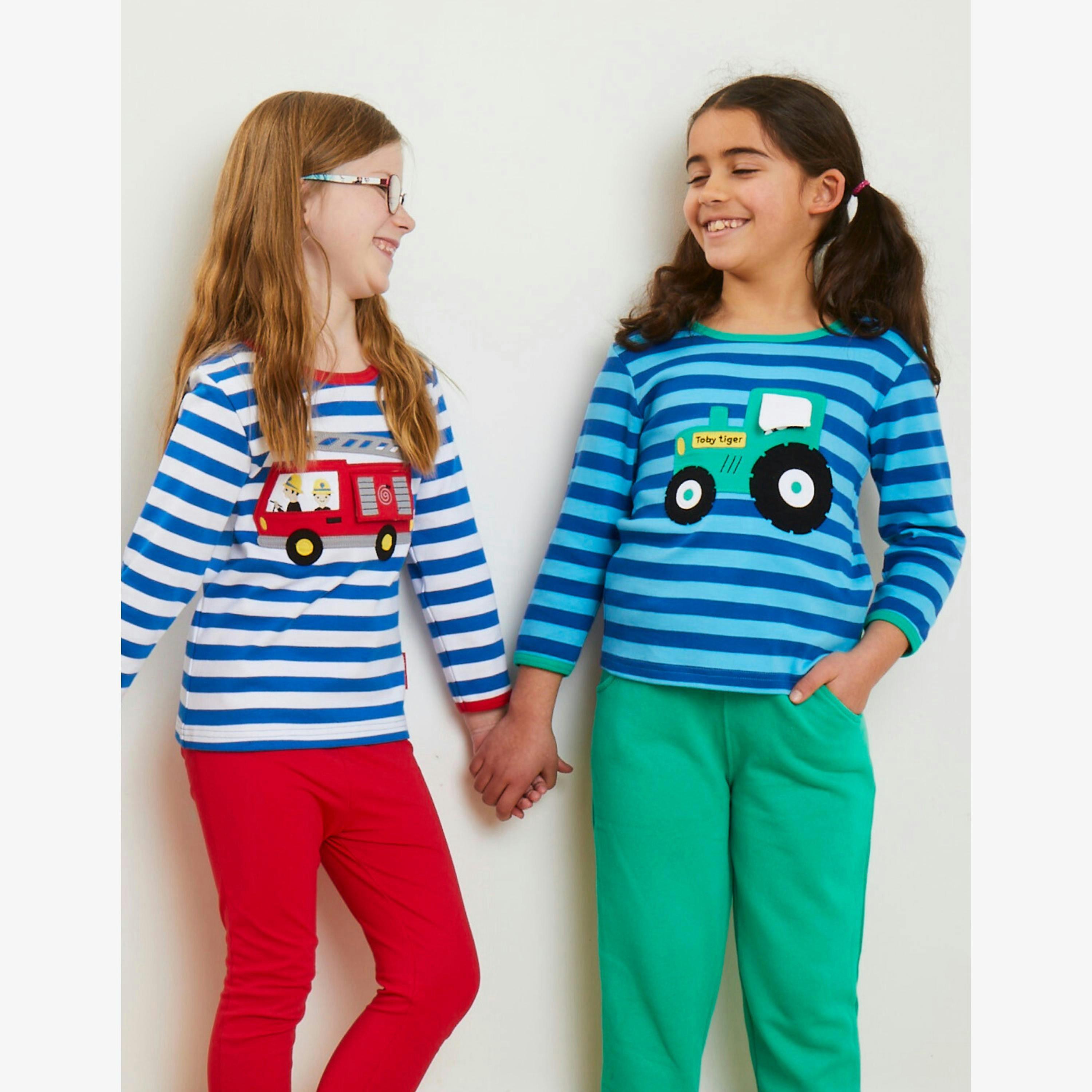 Organic Fire Engine Applique Long-Sleeved T-Shirt , view 4 of 4