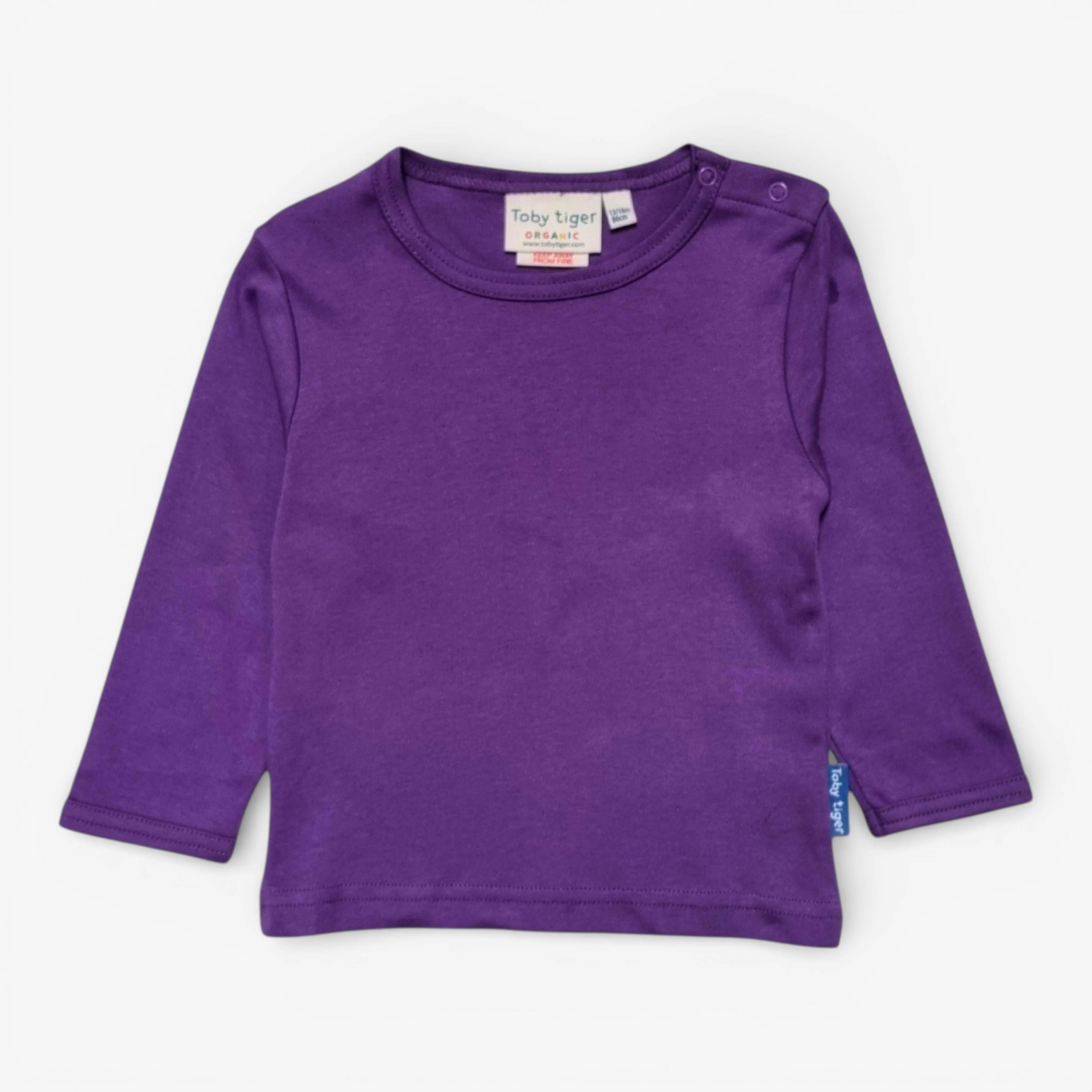 Organic Purple Basic Long-Sleeved T-Shirt , view 1 of 1