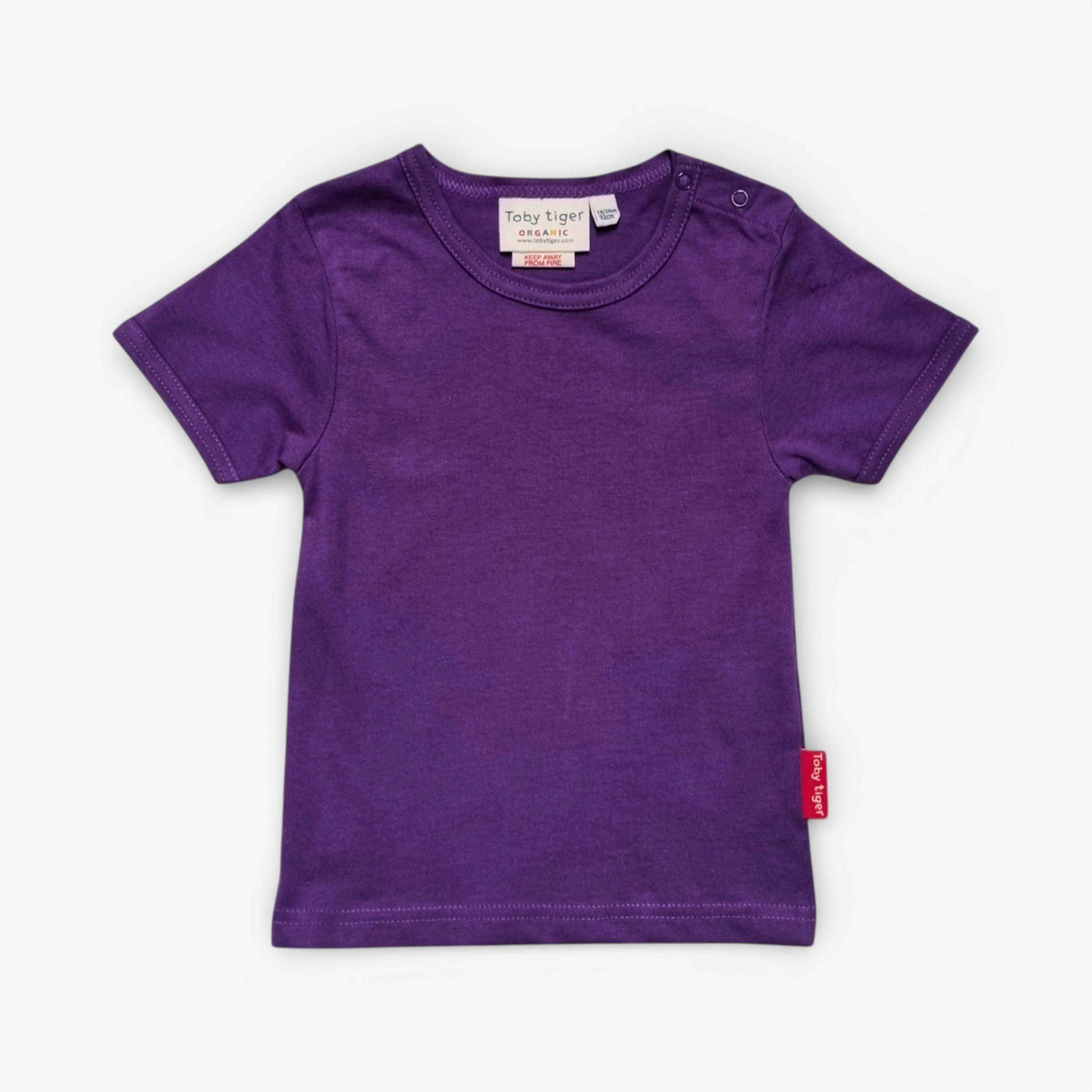 Organic Purple Basic Short-Sleeved T-Shirt , view 1 of 1