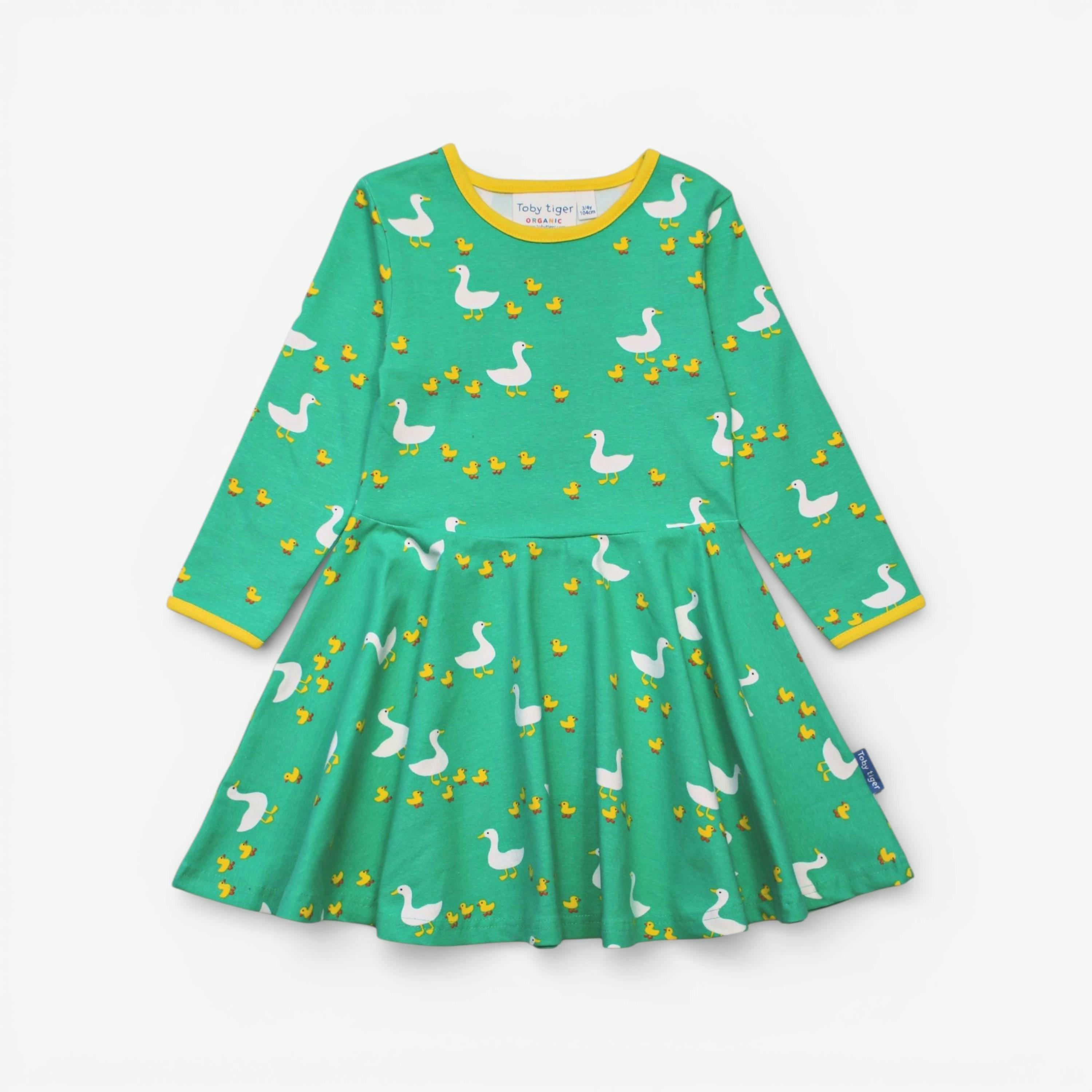 Organic Duck Print Skater Dress , view 1 of 2