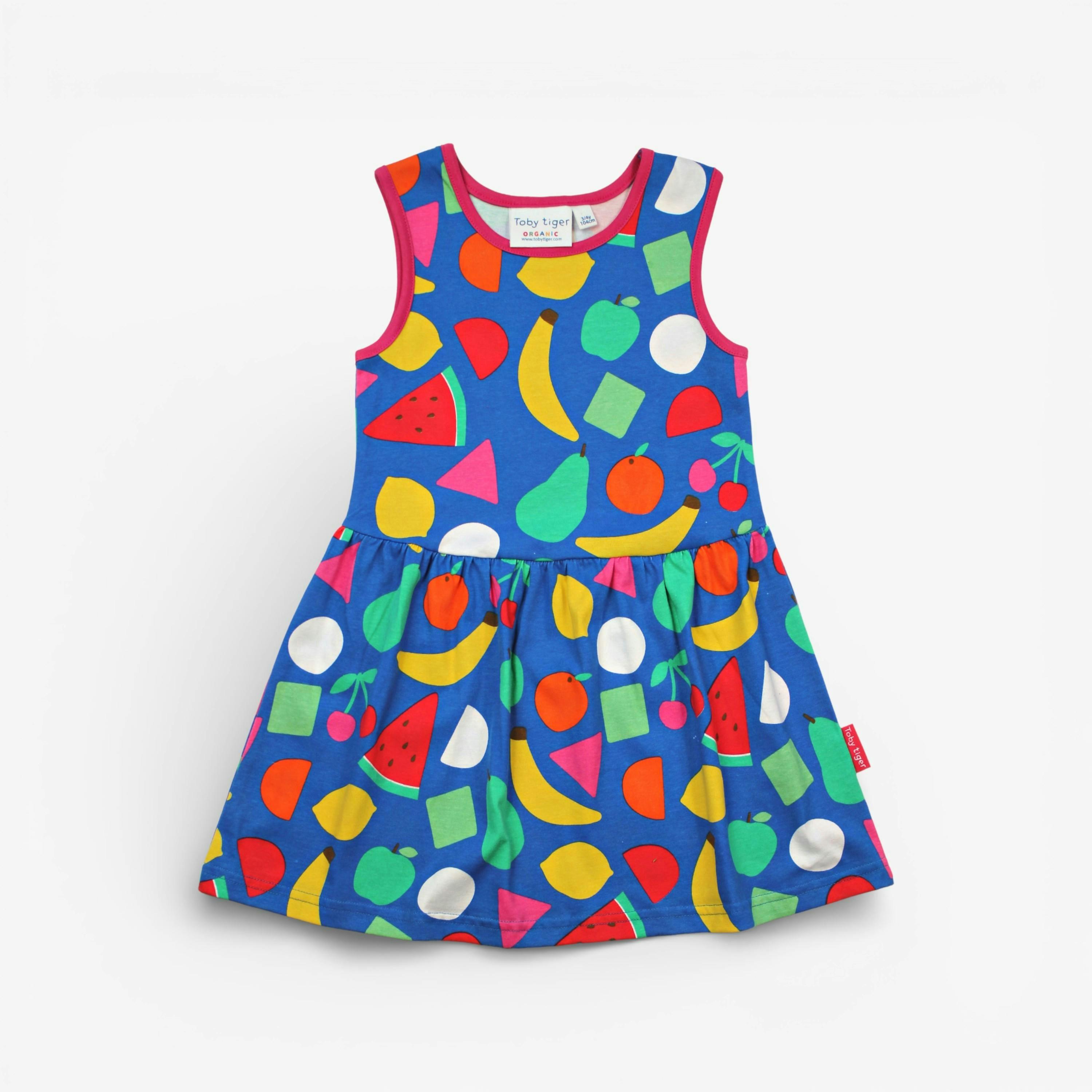 Organic Fruit Print Summer Dress , view 1 of 2