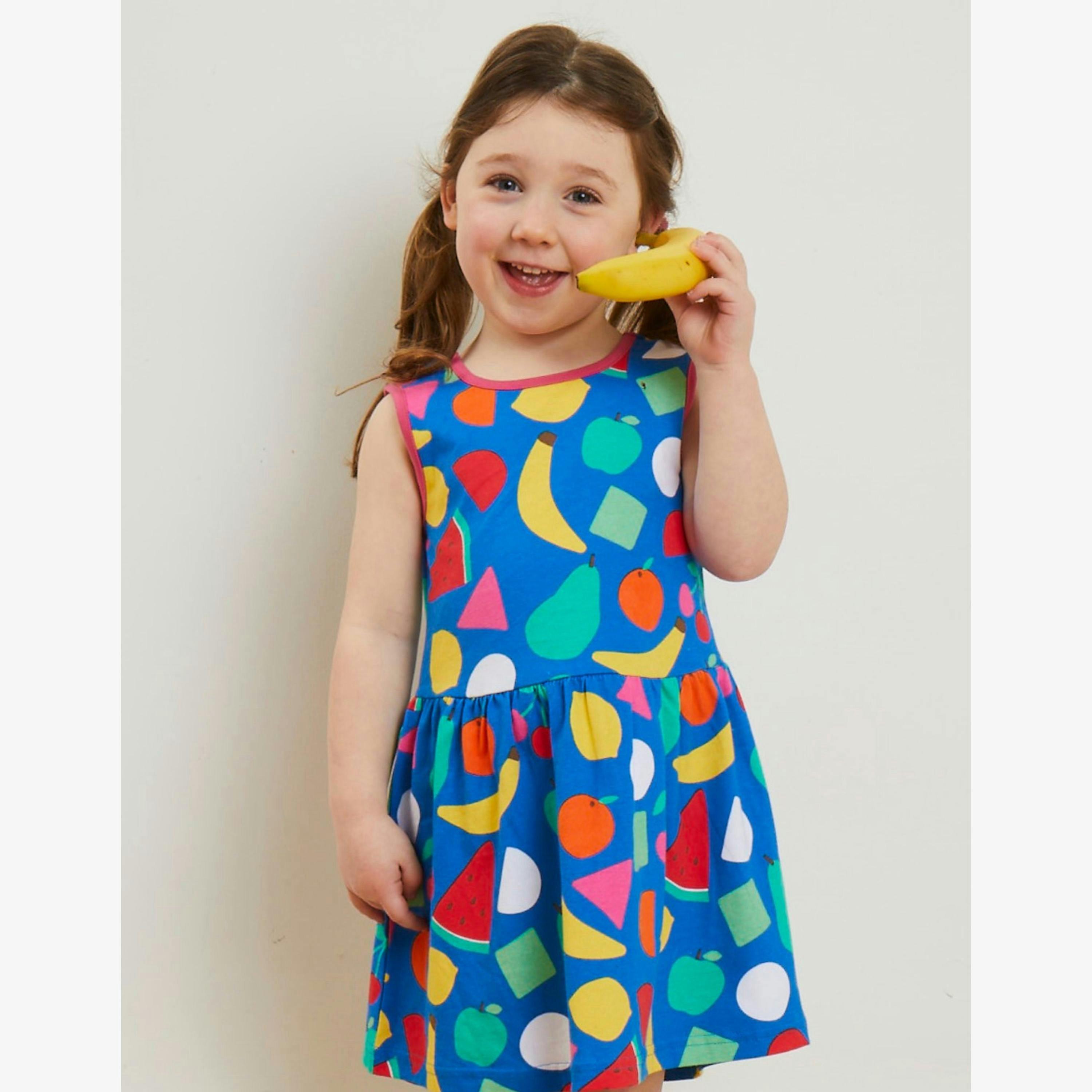 Organic Fruit Print Summer Dress , view 2 of 2