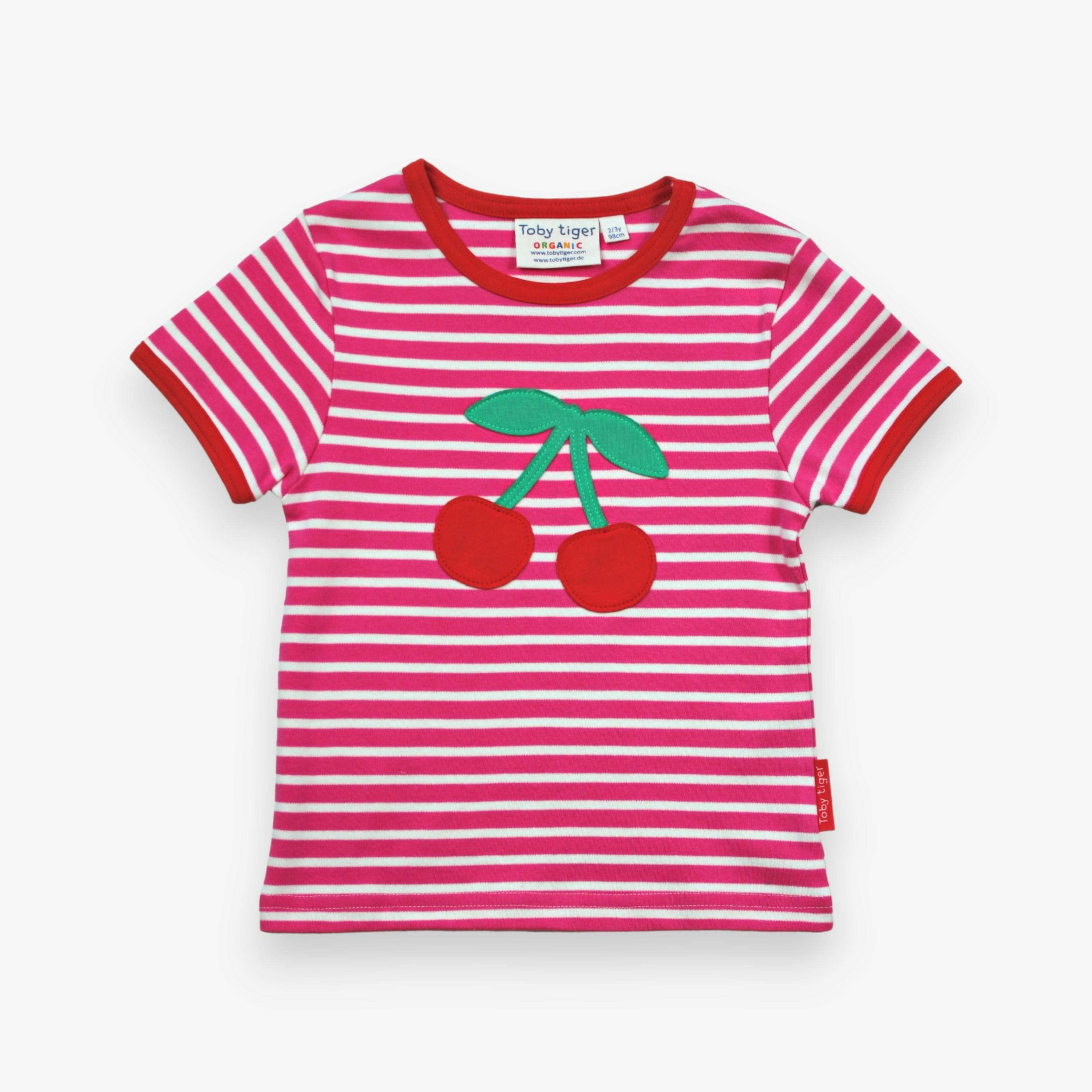 Organic Cherry Applique Short-Sleeved T-Shirt , view 1 of 1