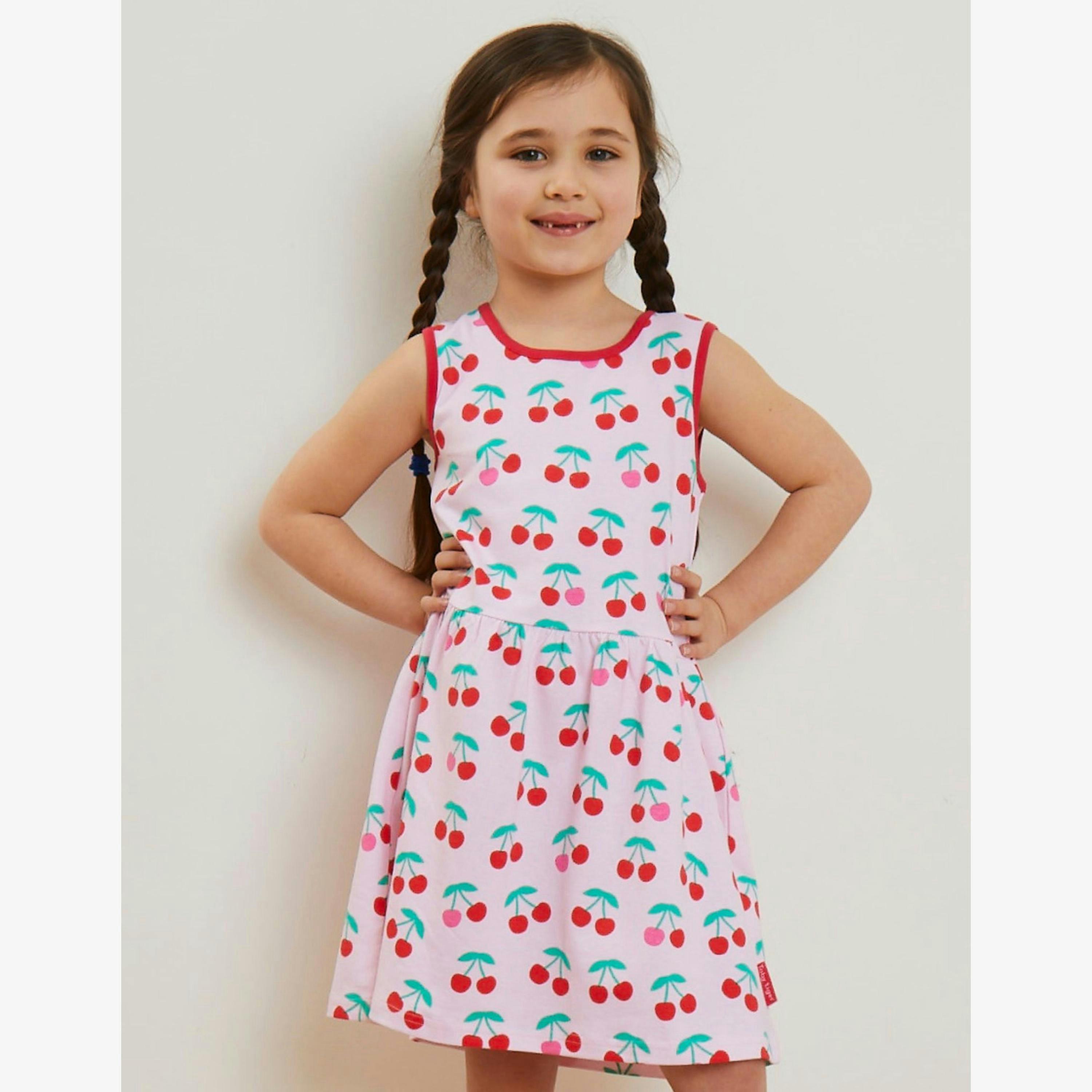 Organic Cherry Print Summer Dress , view 2 of 2