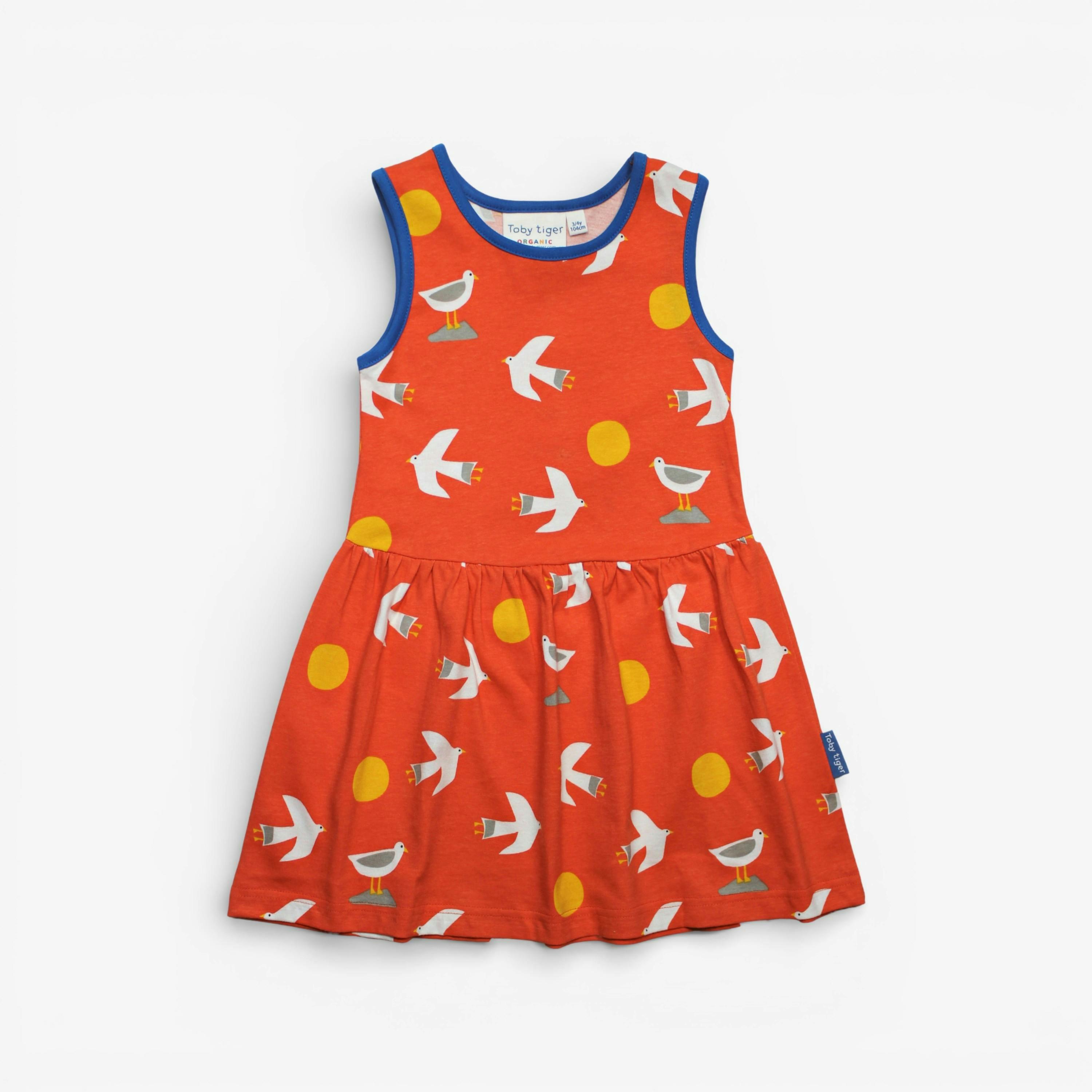 Organic Seagull Print Summer Dress , view 1 of 2