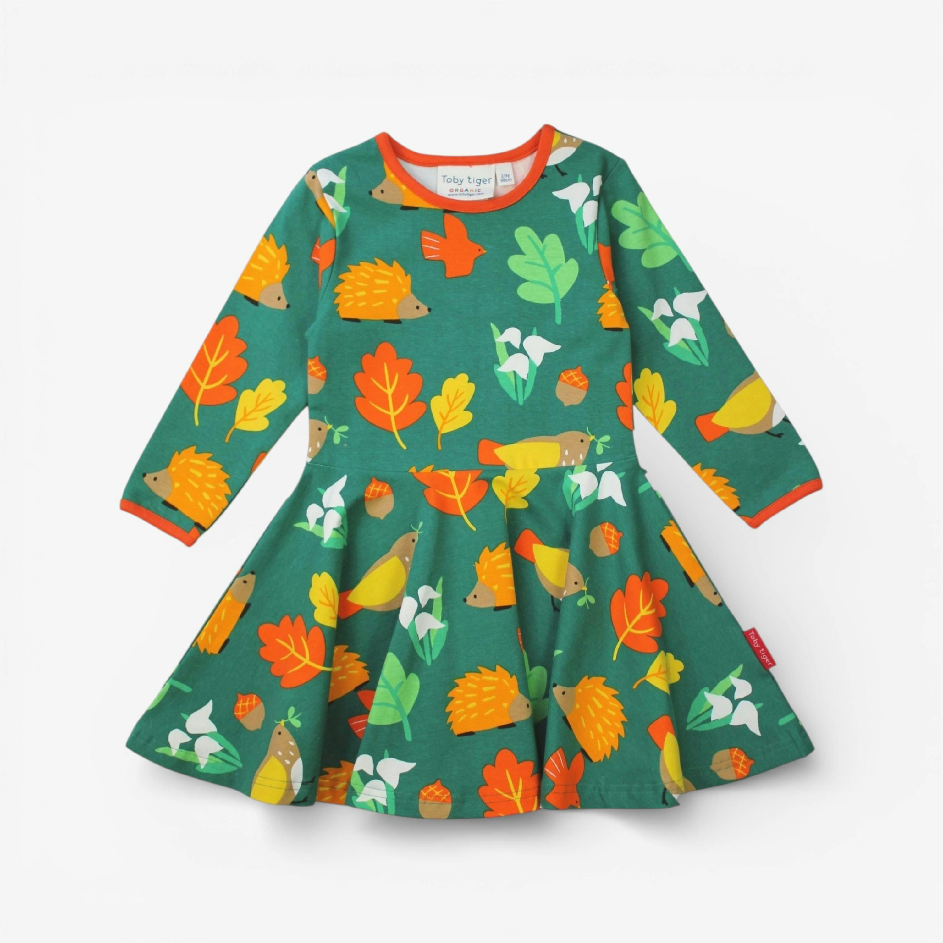 Organic Autumn Print Skater Dress , view 1 of 1