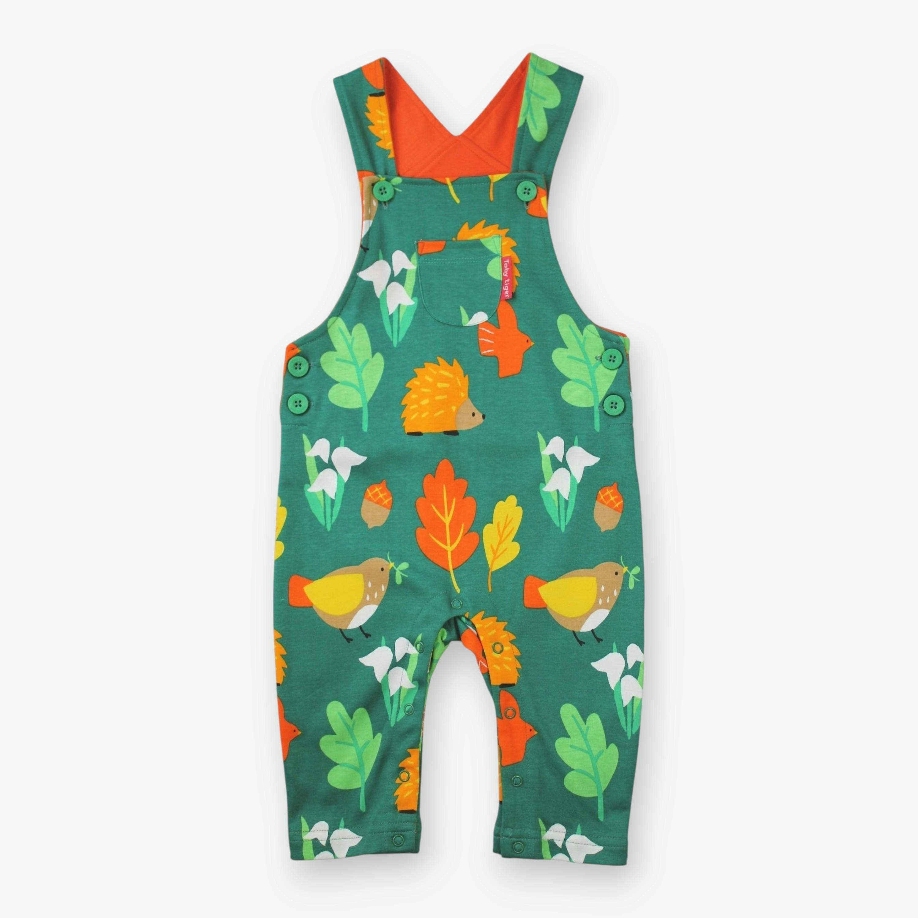 Organic Autumn Print Dungarees , view 1 of 1
