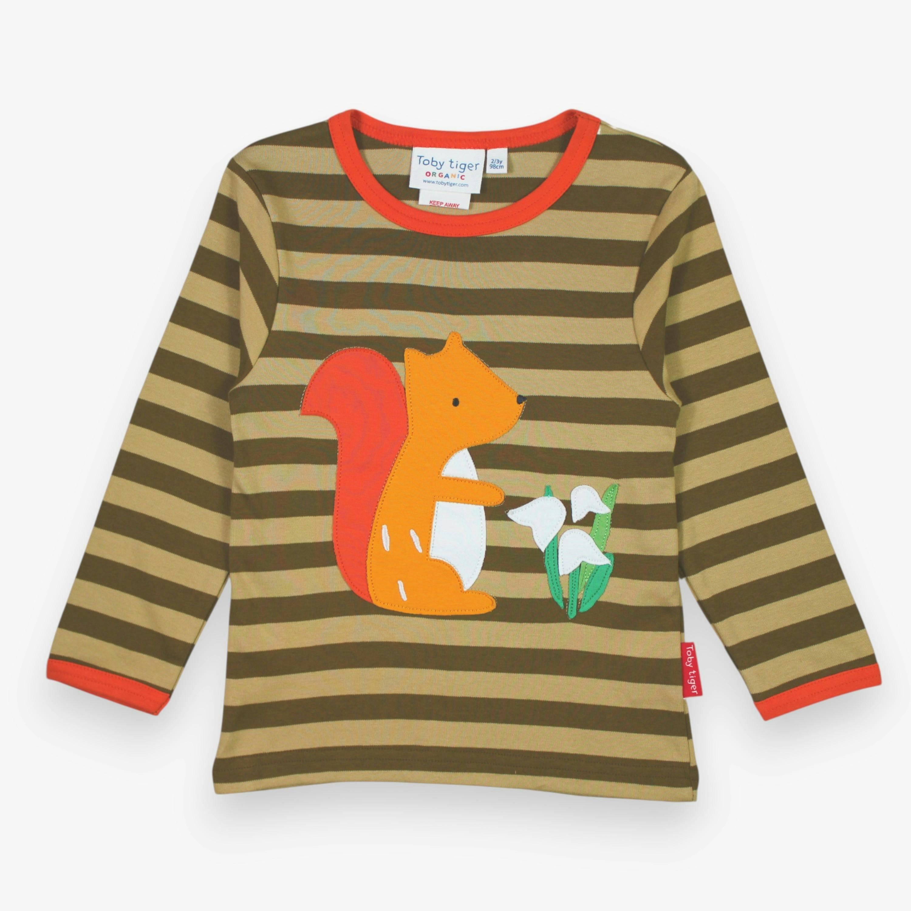 Organic Squirrel Applique Long-Sleeved T-Shirt , view 1 of 1