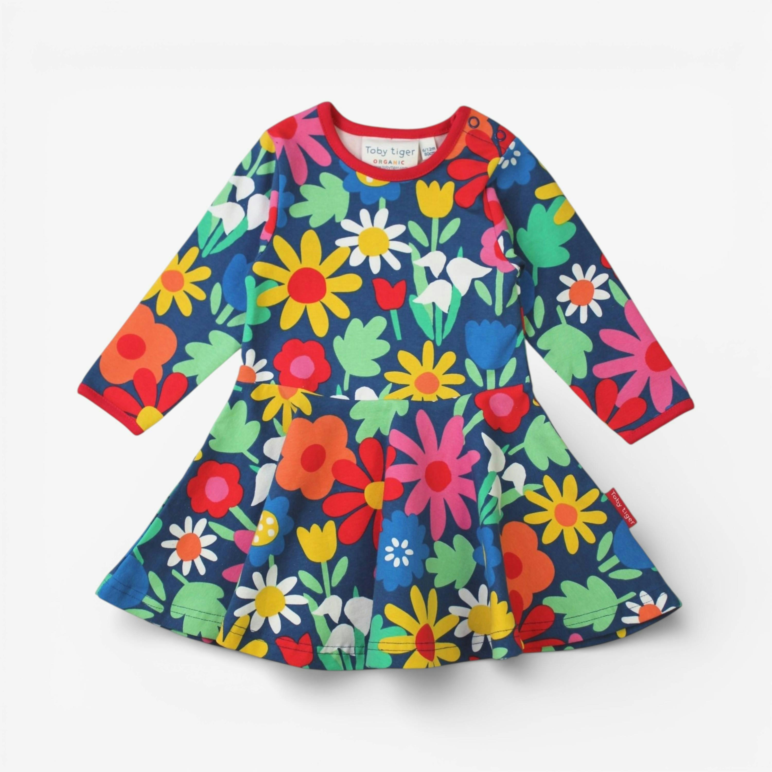 Organic Bold Floral Print Skater Dress , view 1 of 1