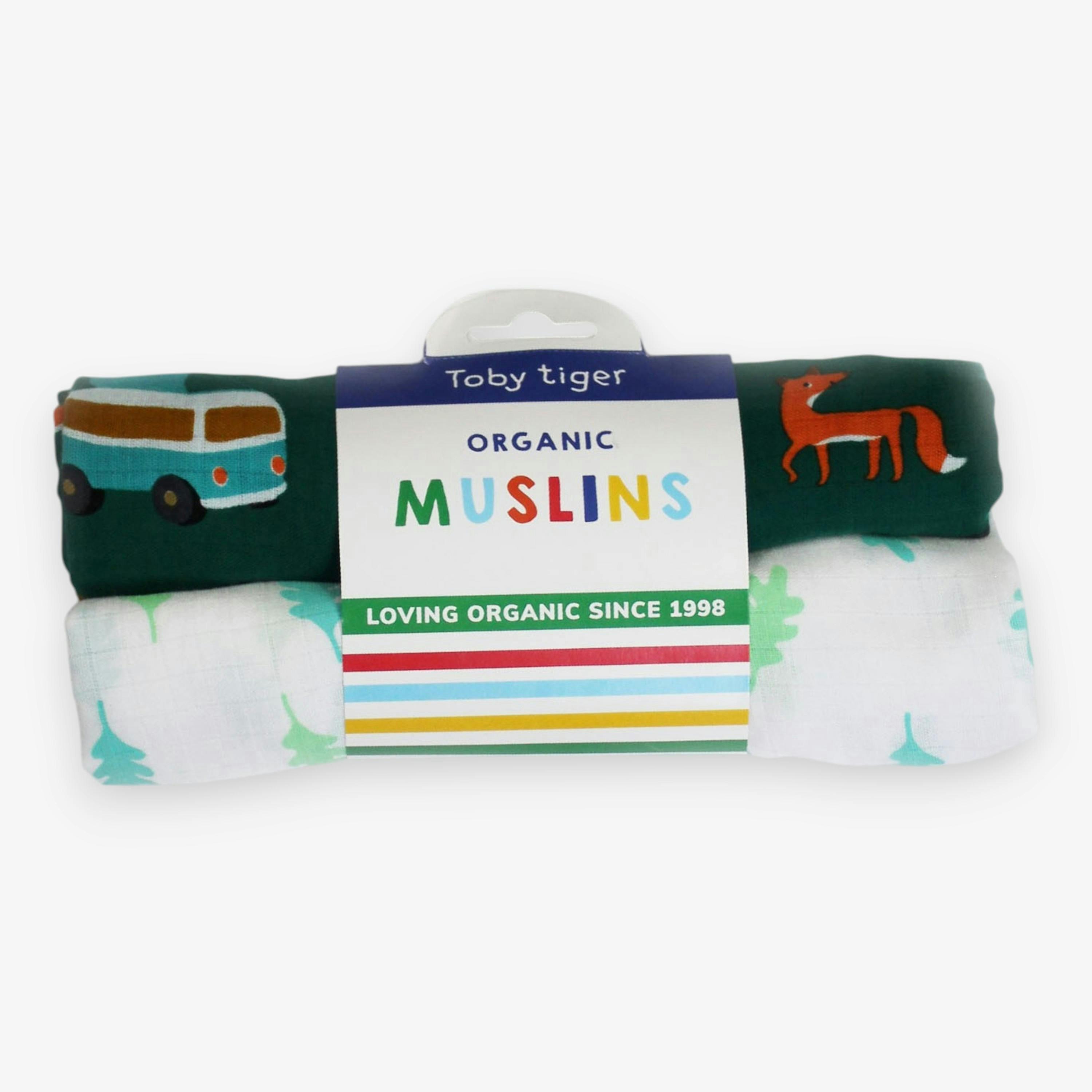 Organic Campervan Print Muslin 2-Pack , view 1 of 2