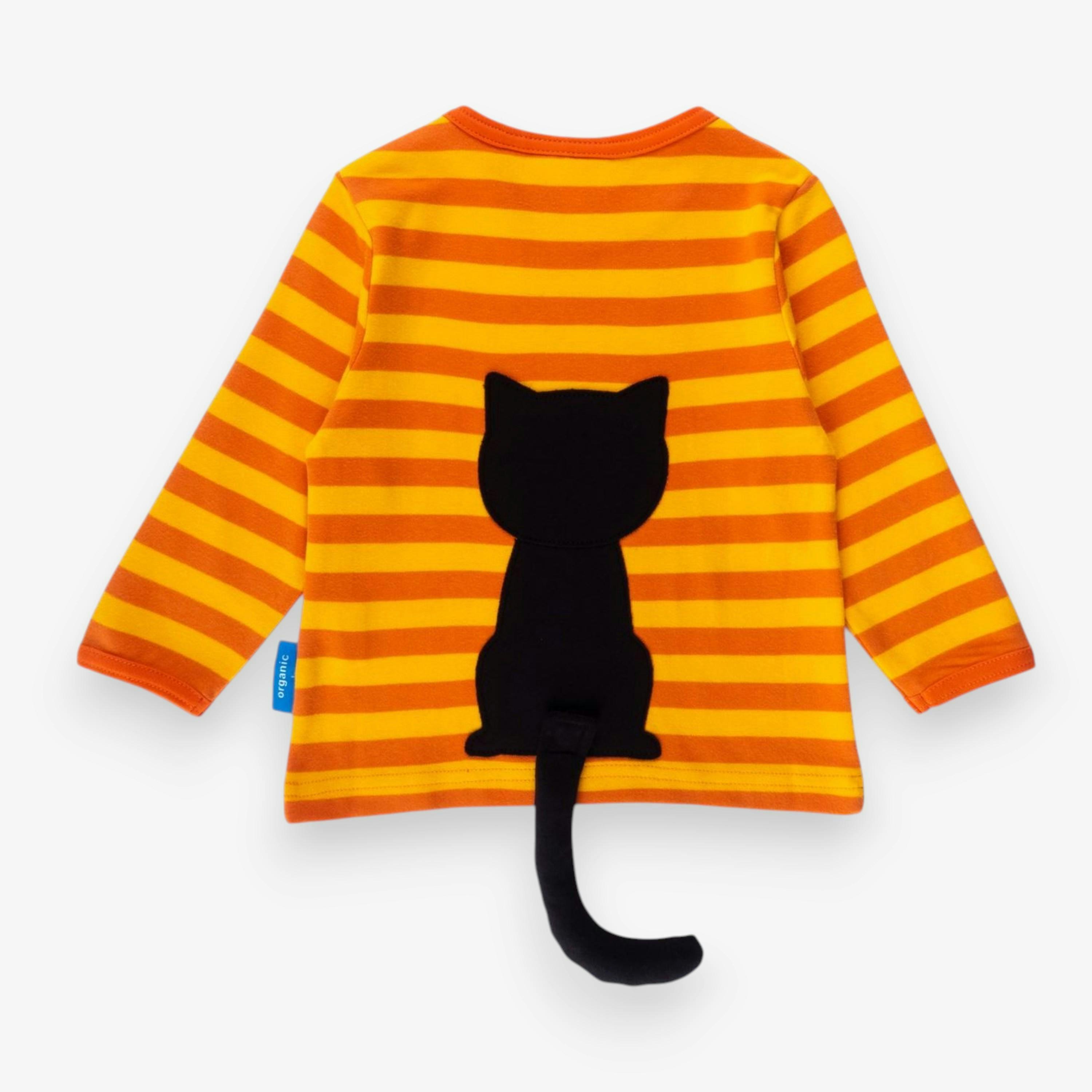Organic Black Cat Applique T-Shirt , view 4 of 4