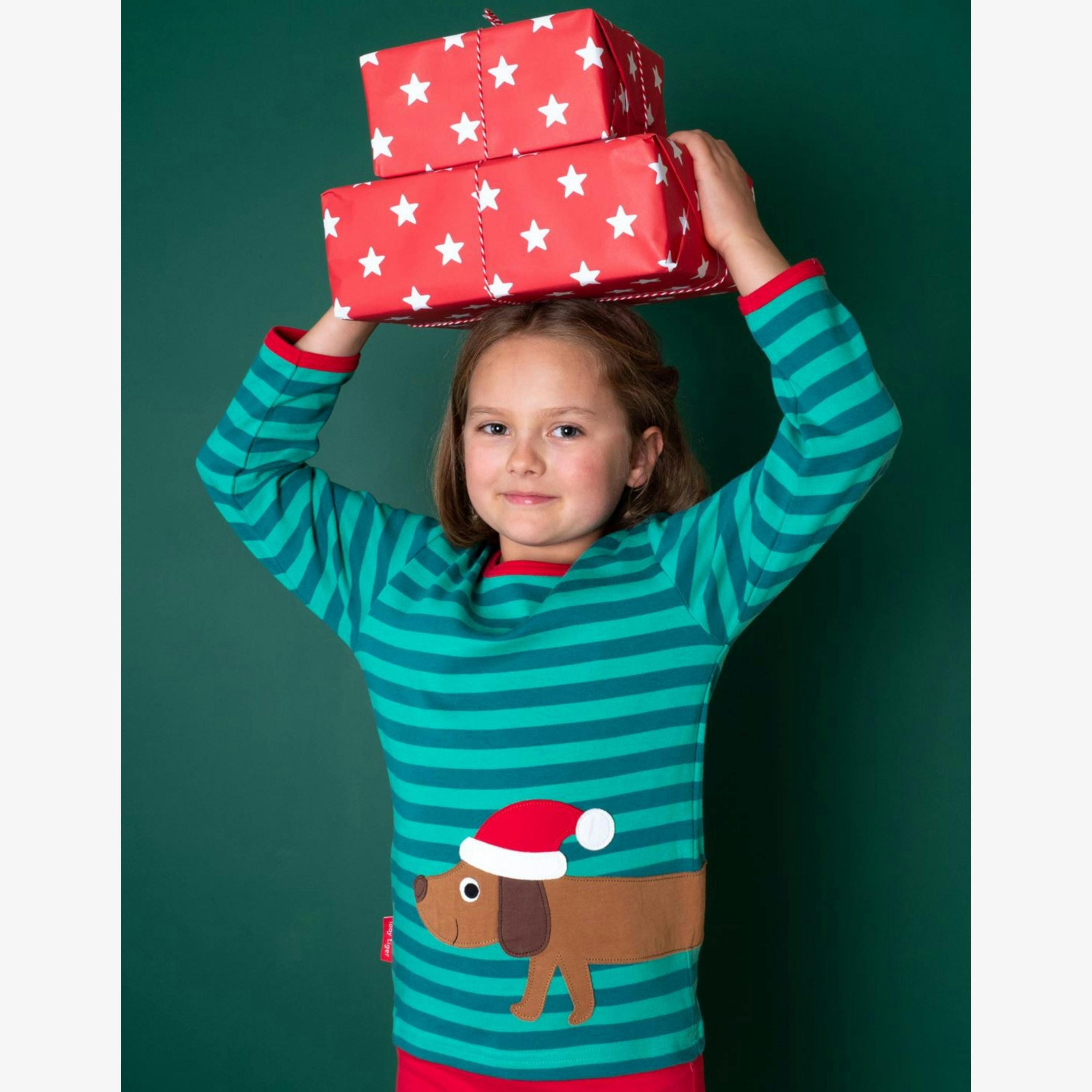 Organic Christmas Dog Applique Long-Sleeved T-Shirt , view 3 of 3