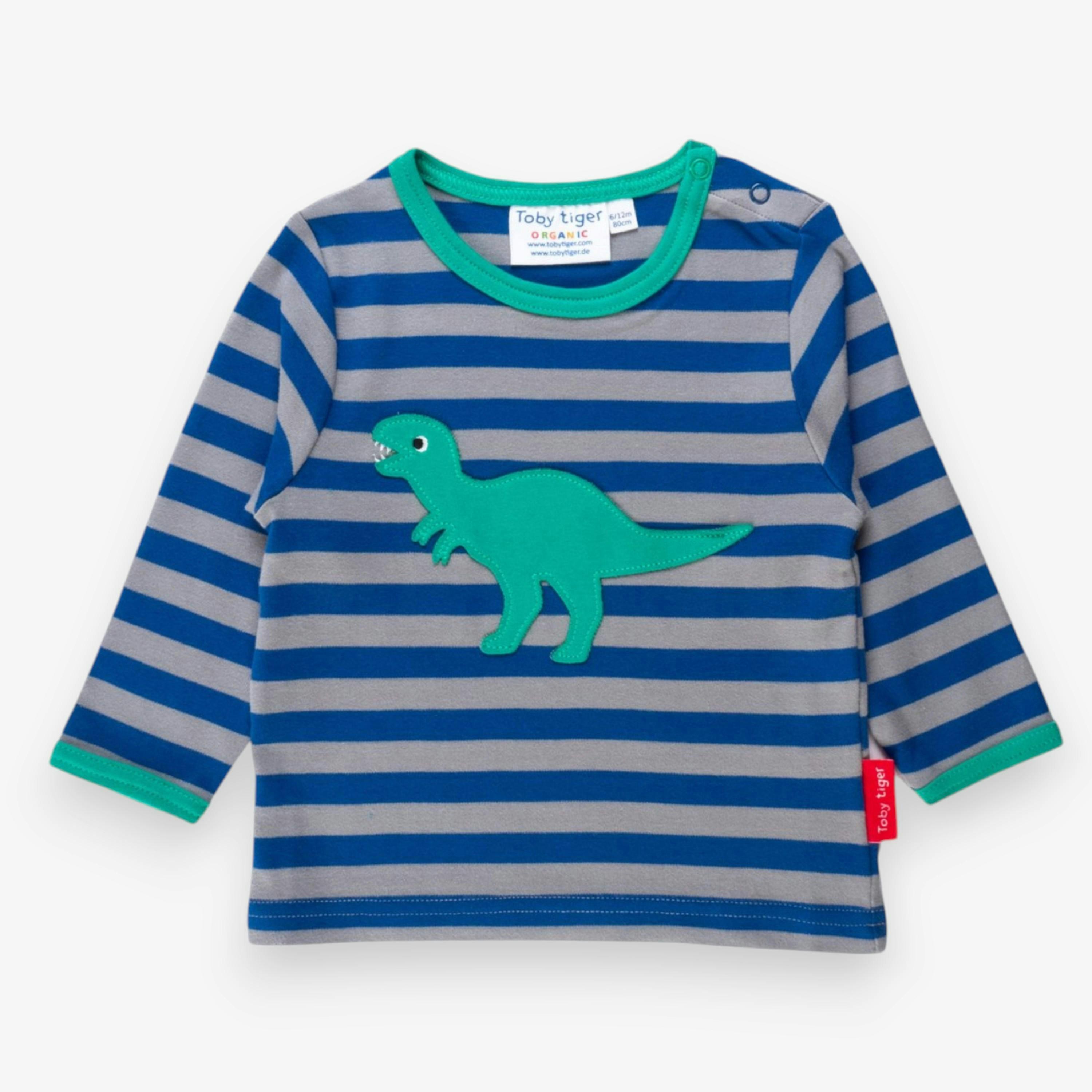 Organic T-Rex Applique Long-Sleeved T-shirt , view 1 of 3