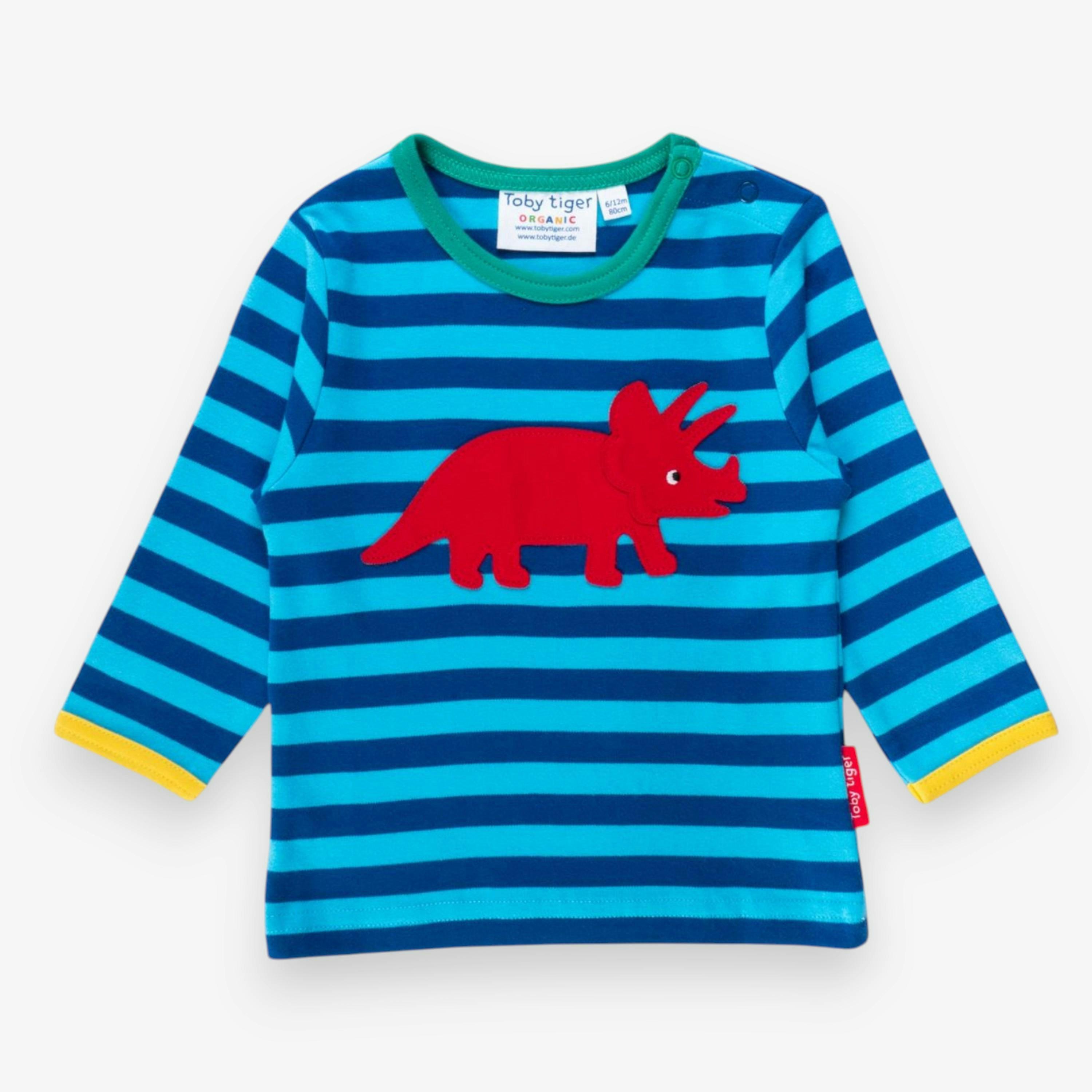 Organic Triceratops Applique Long-Sleeved T-Shirt , view 1 of 1