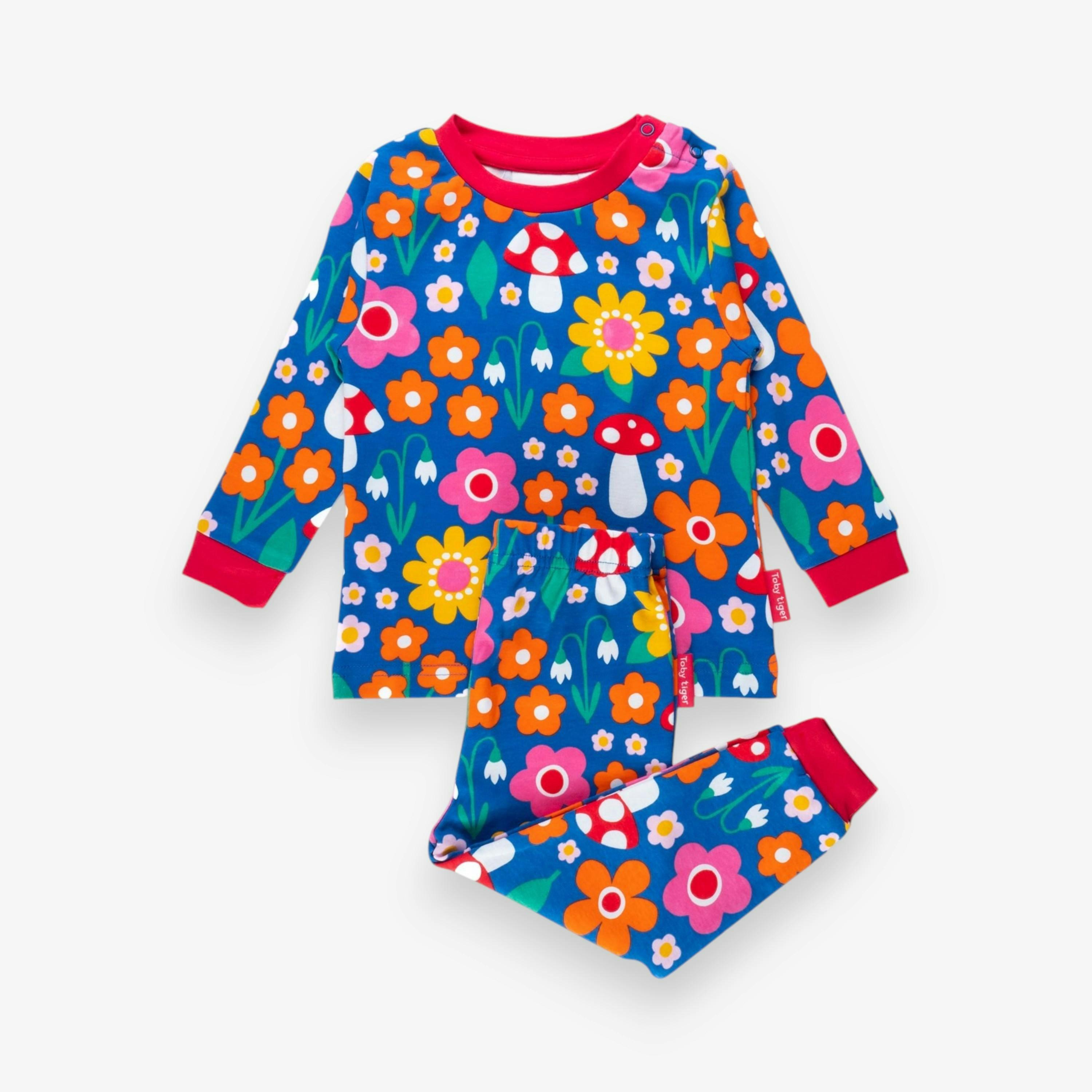 Organic Floral Mushroom Print Pyjamas , view 1 of 1