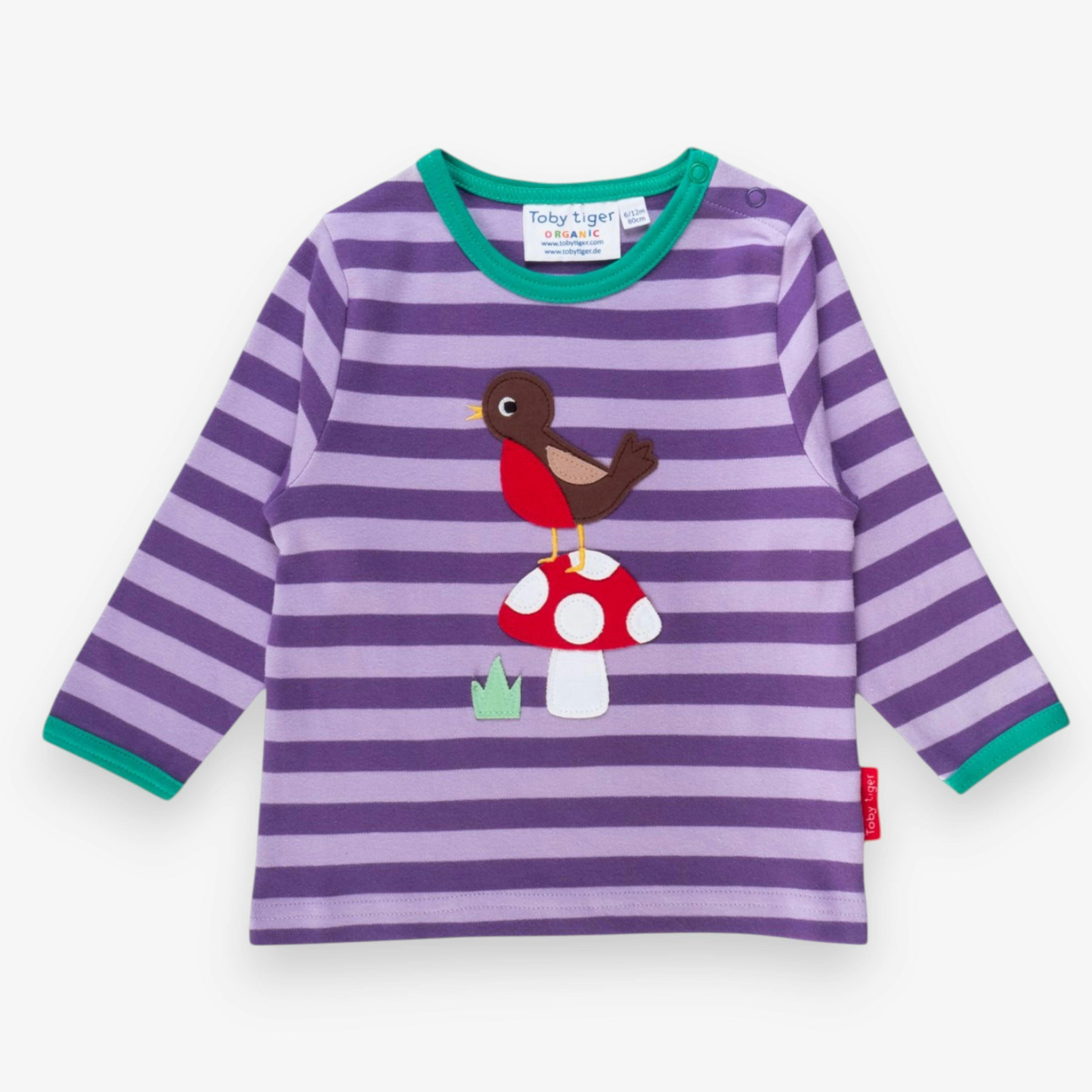 Organic Robin Applique Long-Sleeved T-Shirt , view 1 of 3