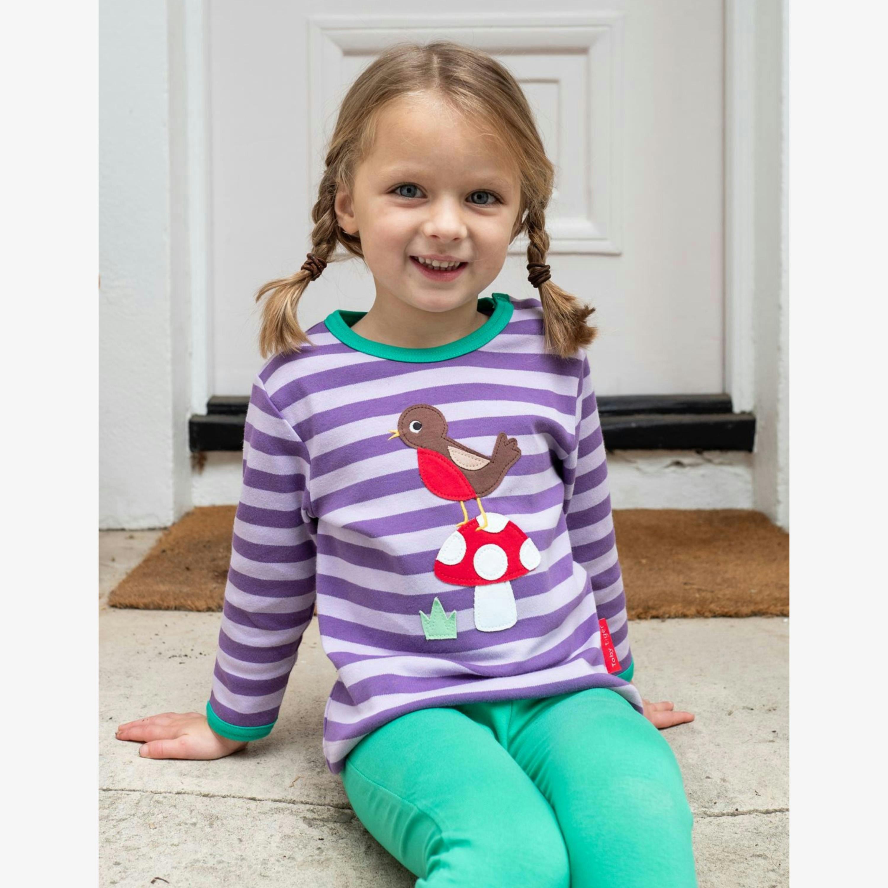 Organic Robin Applique Long-Sleeved T-Shirt , view 2 of 3