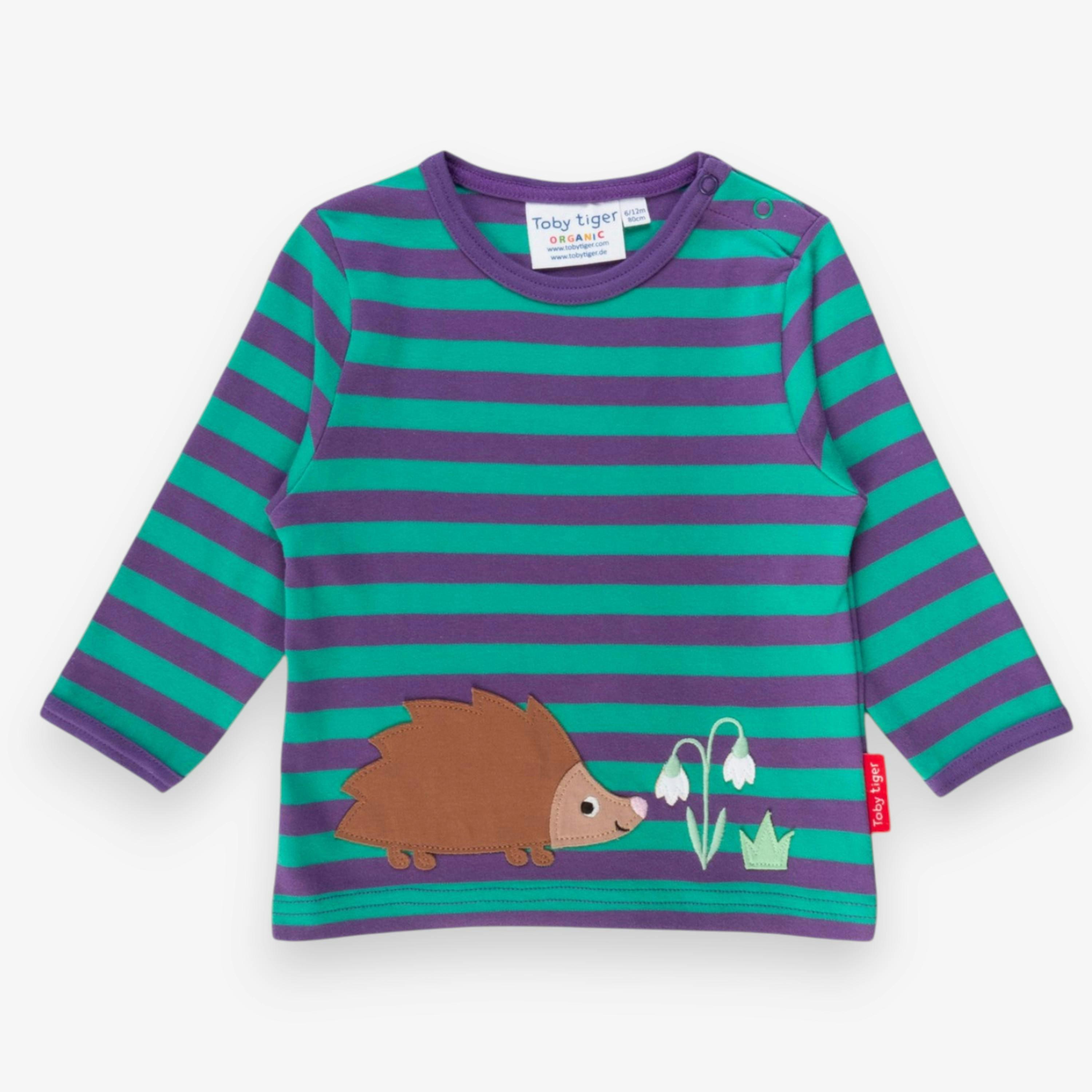 Organic Hedgehog Applique Long-Sleeved T-Shirt , view 1 of 1