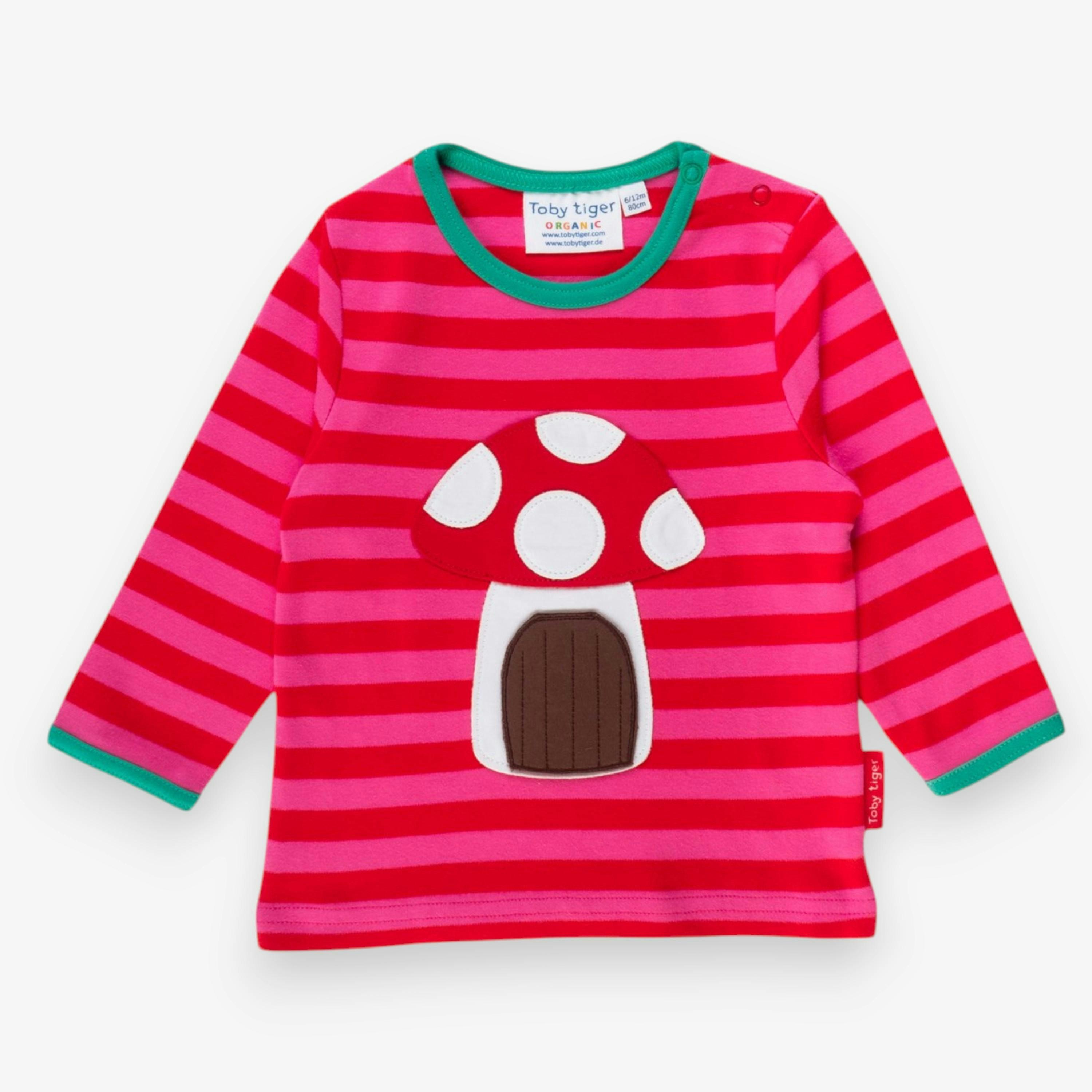Organic Mouse and Mushroom Applique Long-Sleeved T-Shirt , view 1 of 4