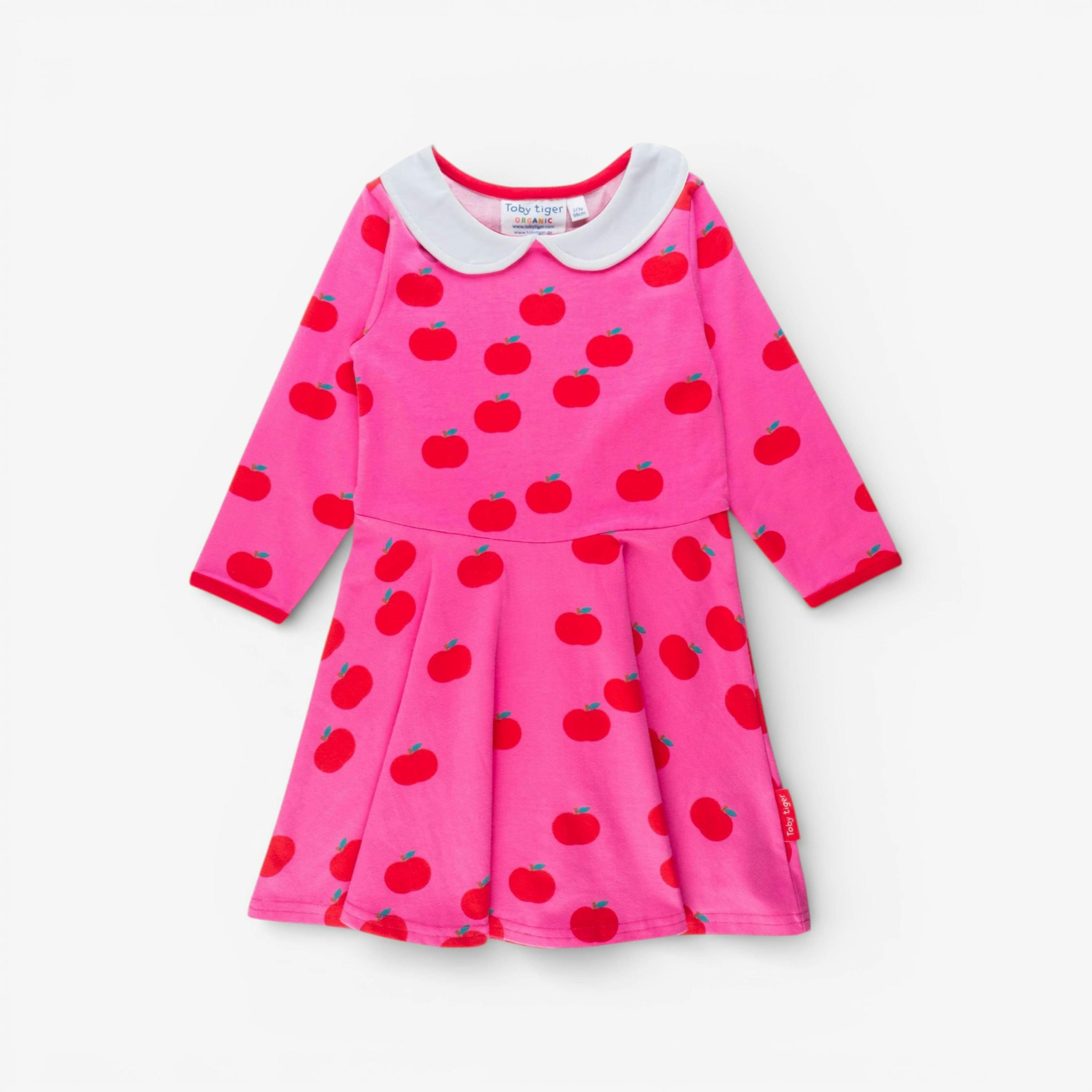 Organic Apple Print Long-Sleeved Skater Dress , view 3 of 3