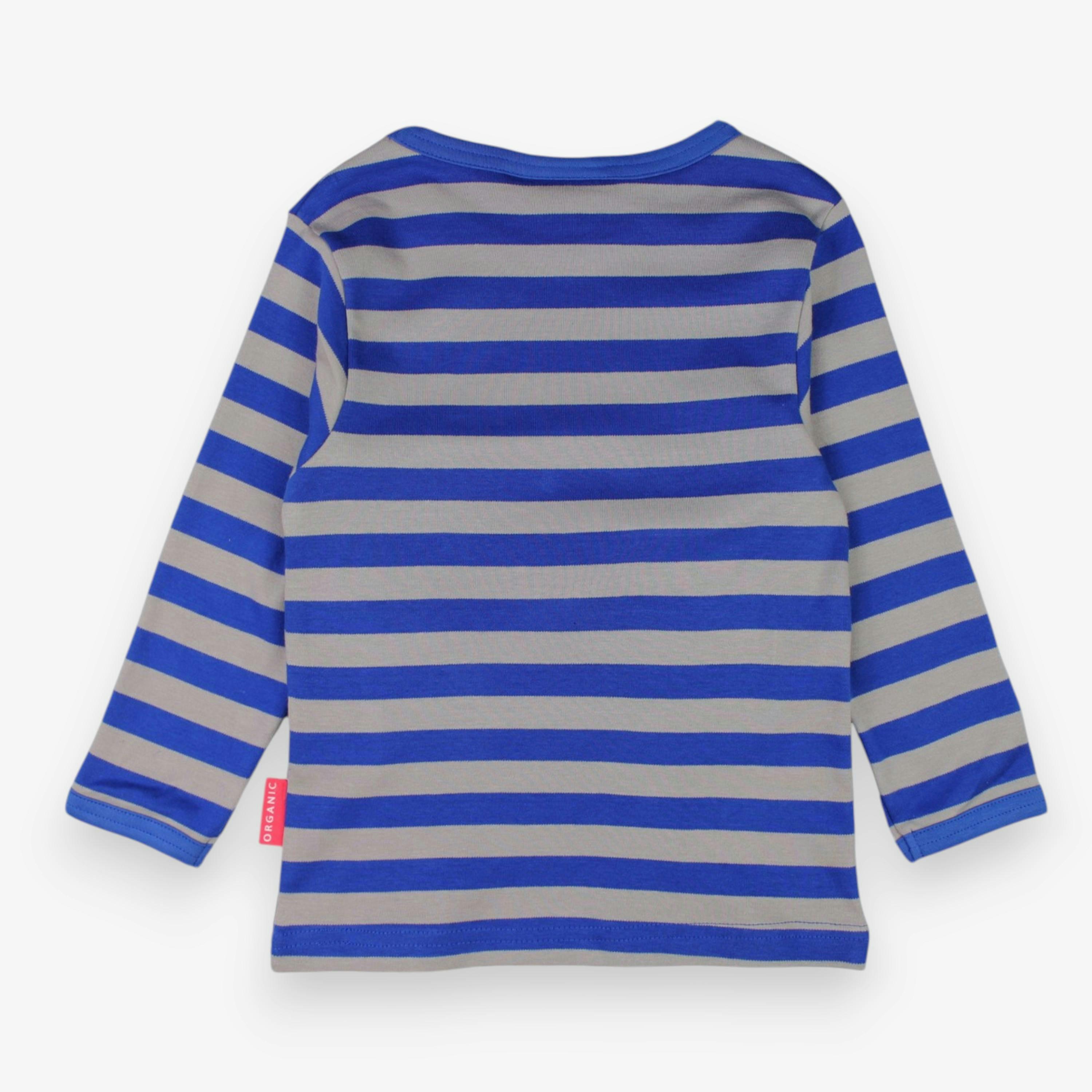 Organic Blue Fire Engine Applique Long-Sleeved T-Shirt , view 3 of 3