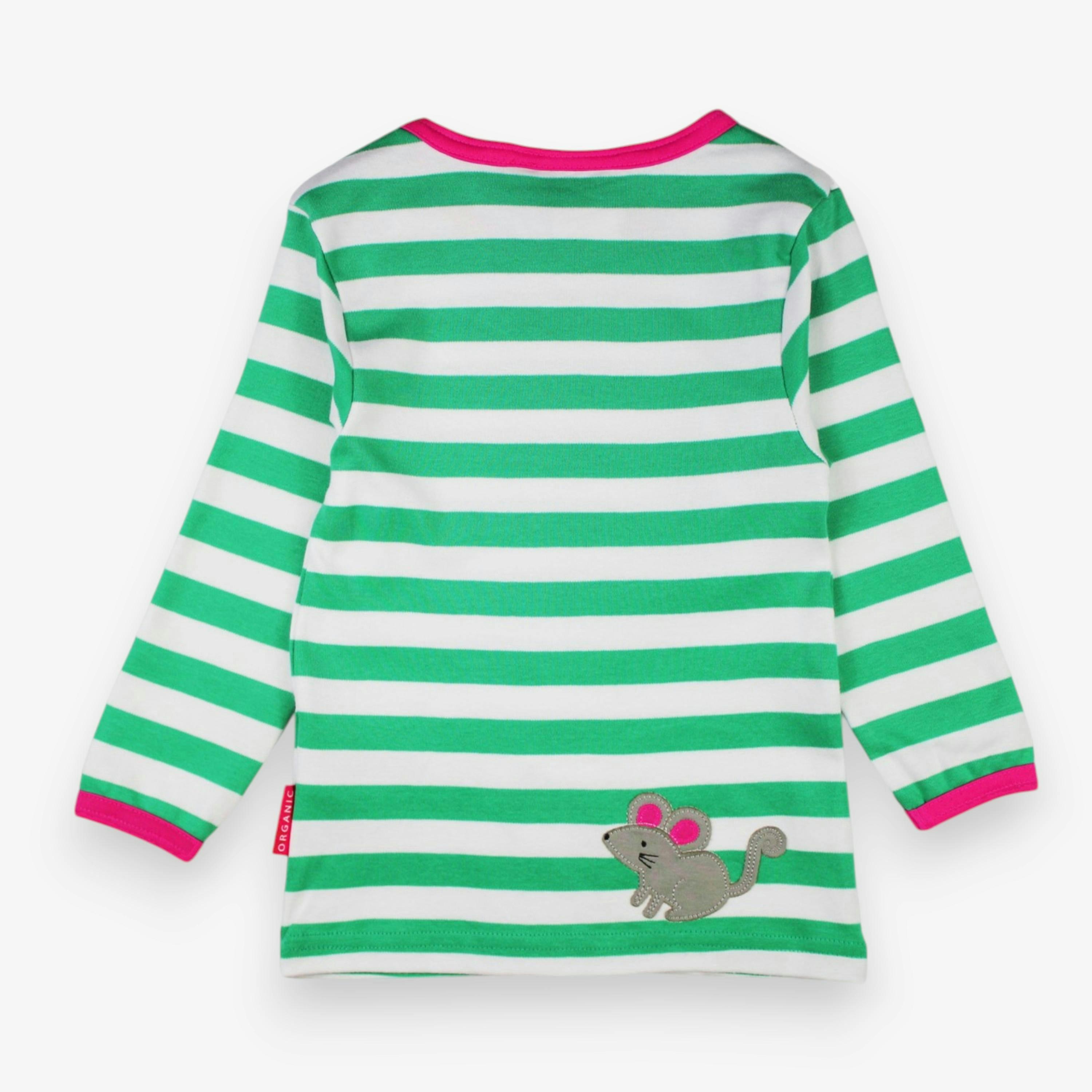 Organic Green Kitten Applique Long-Sleeved T-Shirt , view 2 of 2