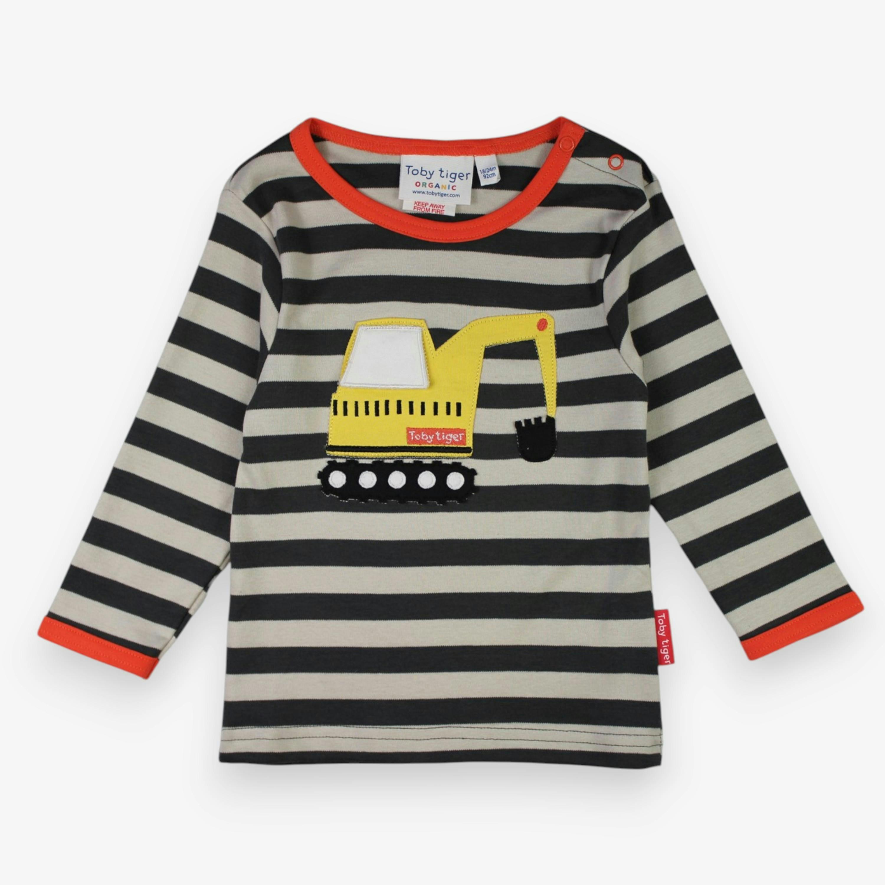 Organic Grey Digger Applique Long-Sleeved T-shirt , view 1 of 4