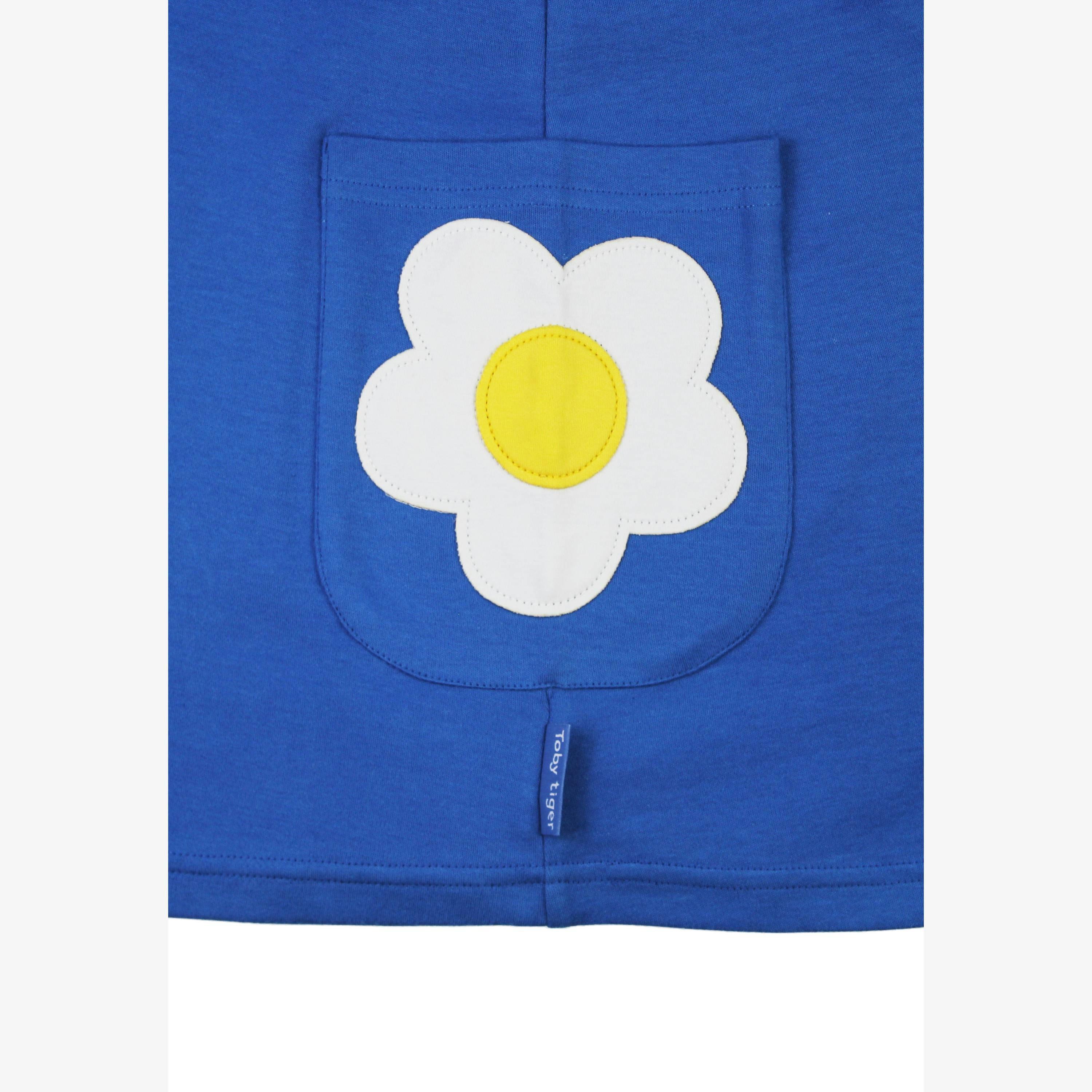 Organic Blue Daisy Applique Long-Sleeved Dress , view 2 of 3