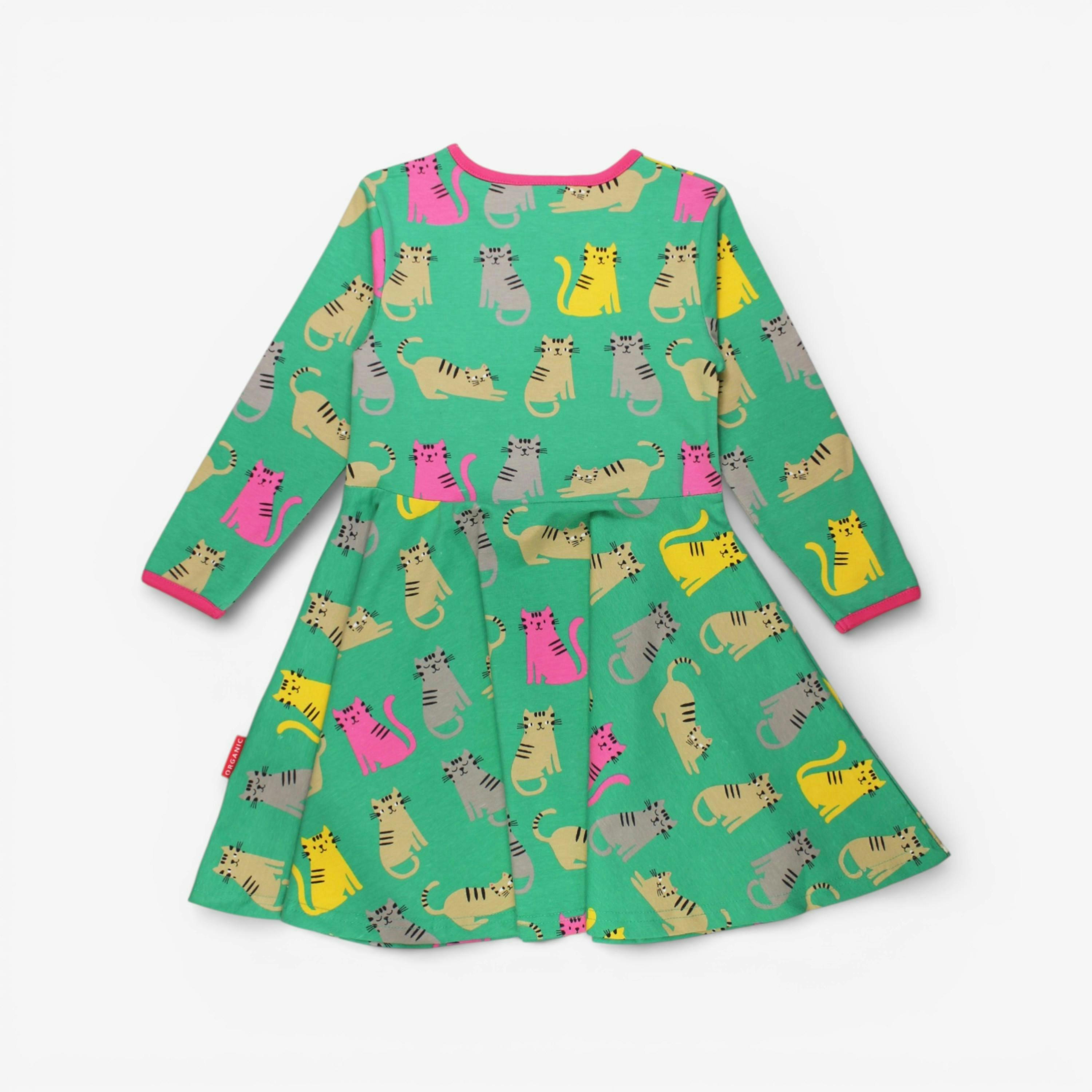 Organic Kitten Print Skater Dress , view 3 of 3