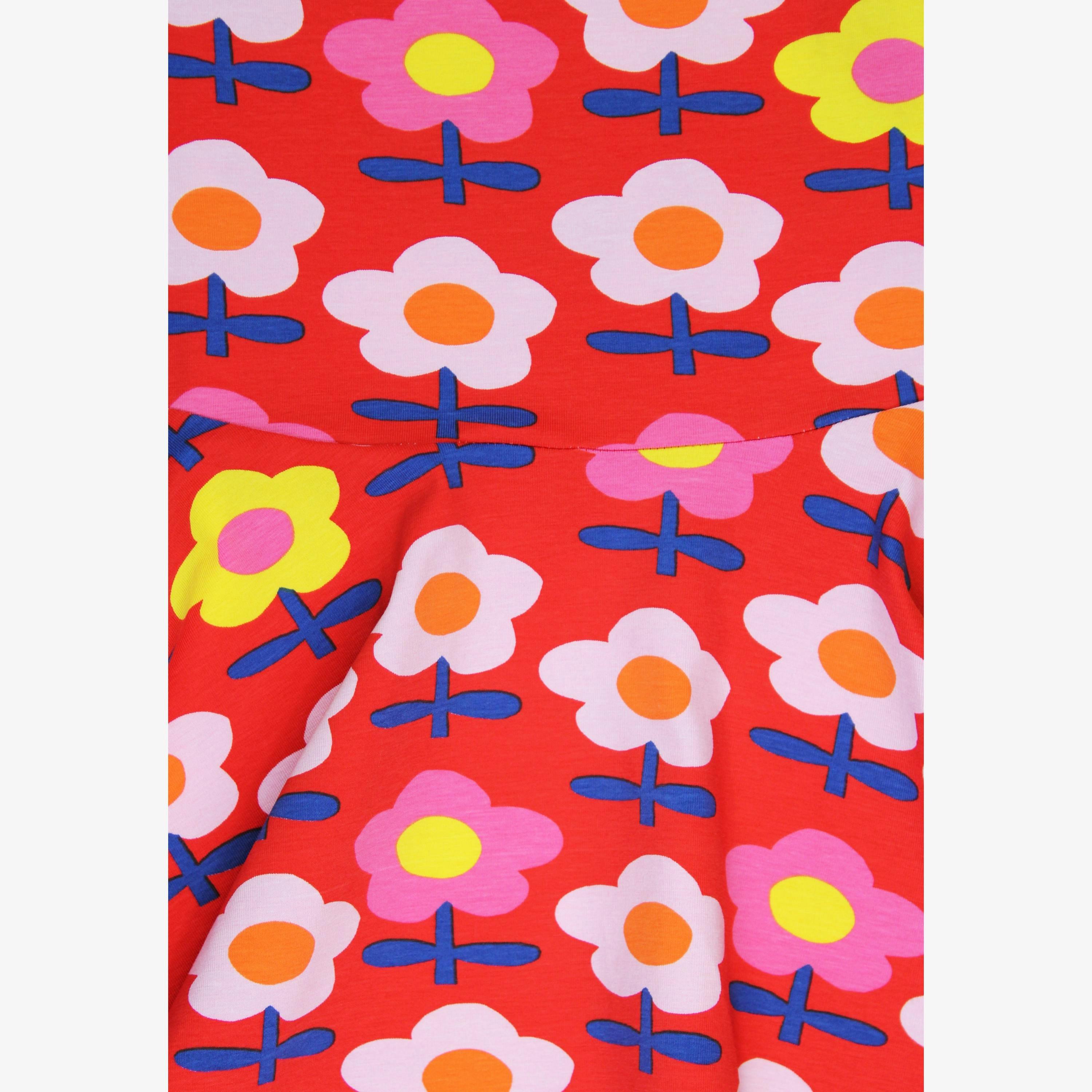 Organic Pink Flower Print Skater Dress , view 2 of 3