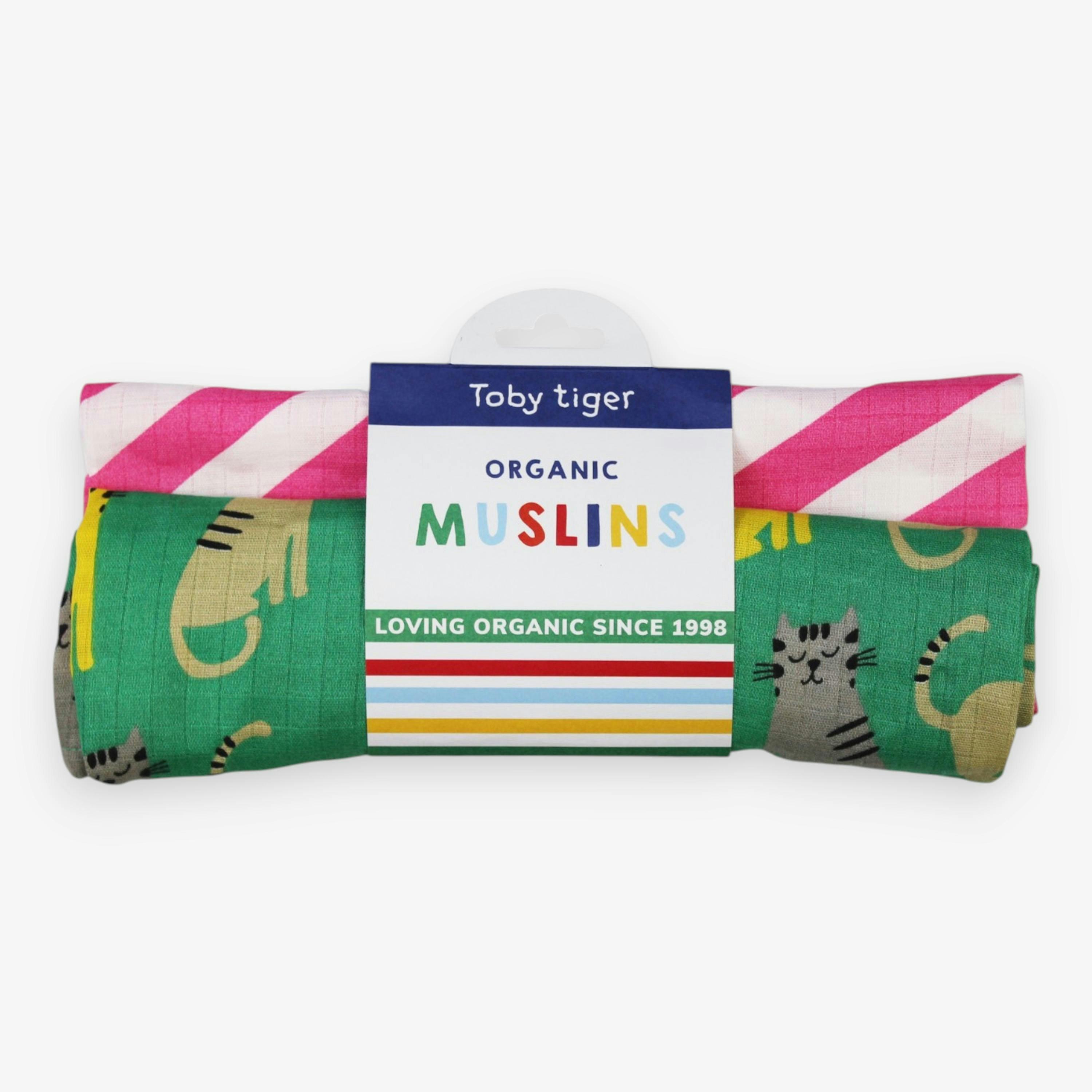 Organic Kitten Print Muslin 2-Pack , view 1 of 3