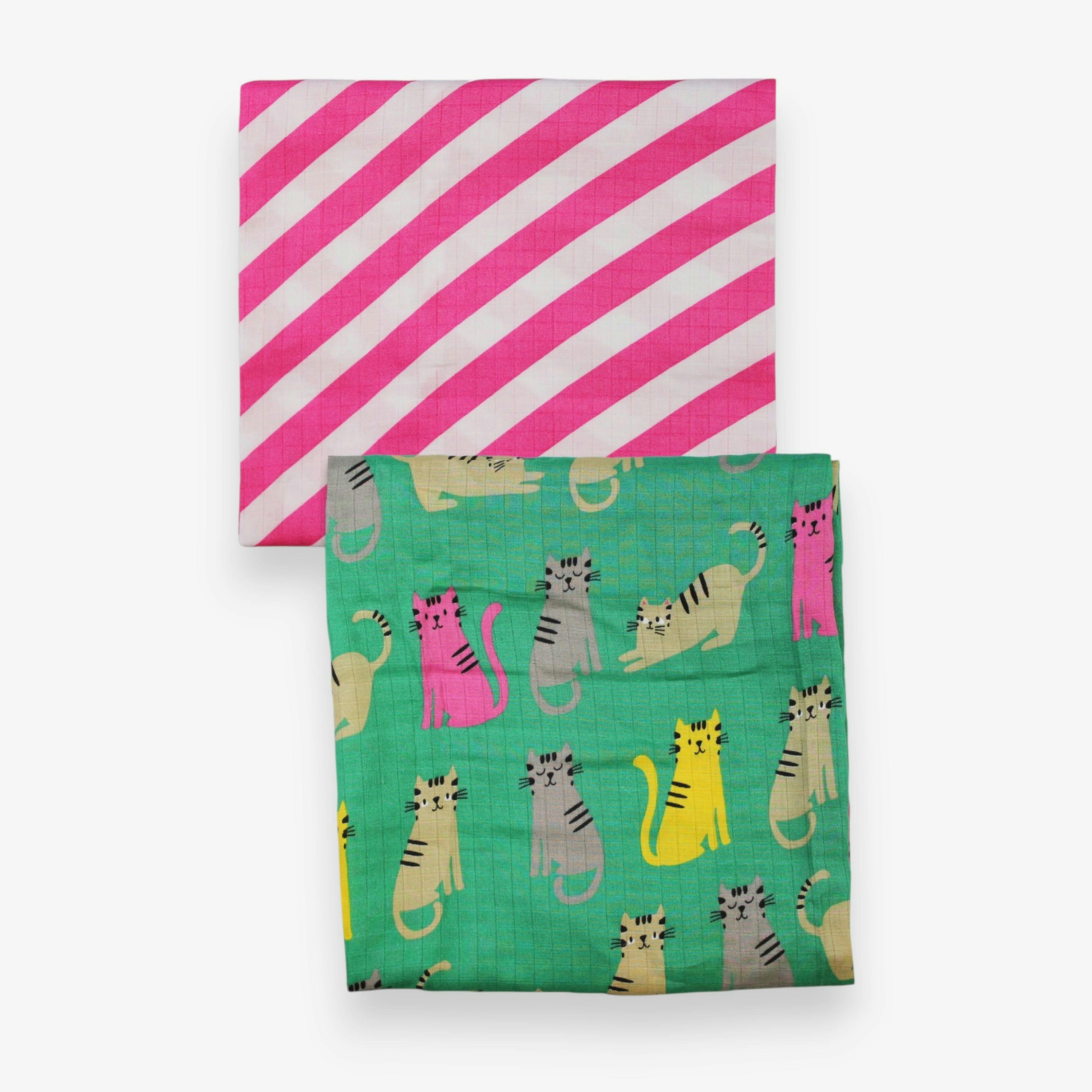 Organic Kitten Print Muslin 2-Pack , view 2 of 3