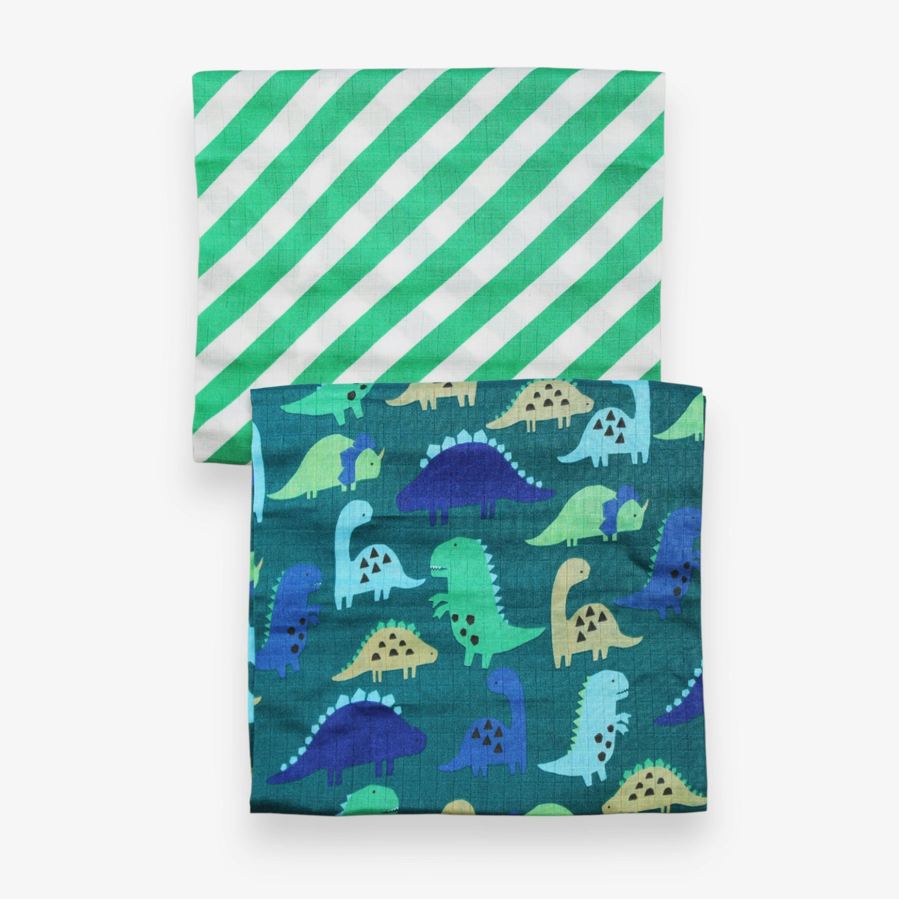 Organic Tonal Dinosaur Muslin 2-Pack , view 2 of 3