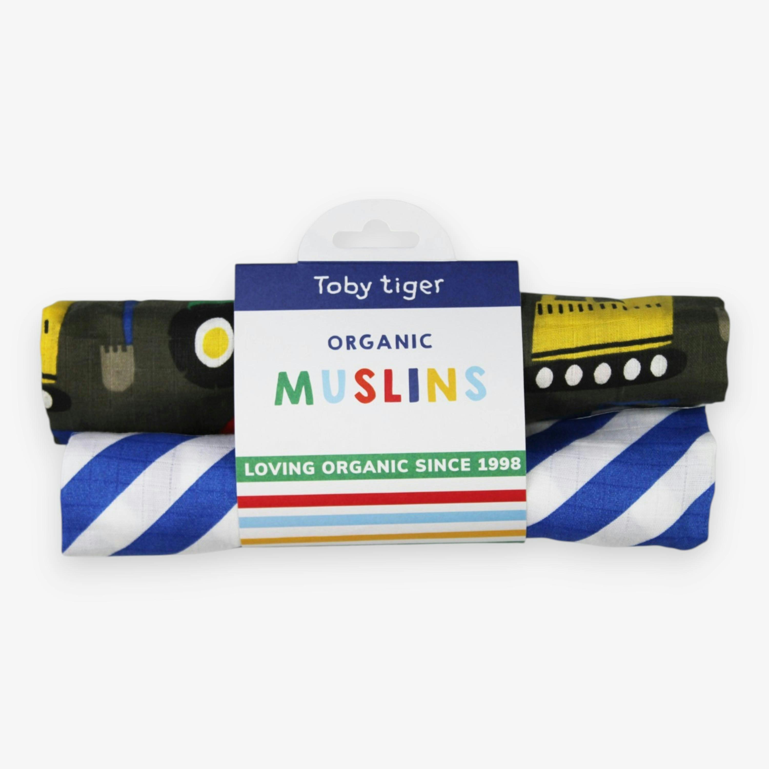 Organic Transport Print Muslin 2-Pack , view 1 of 3