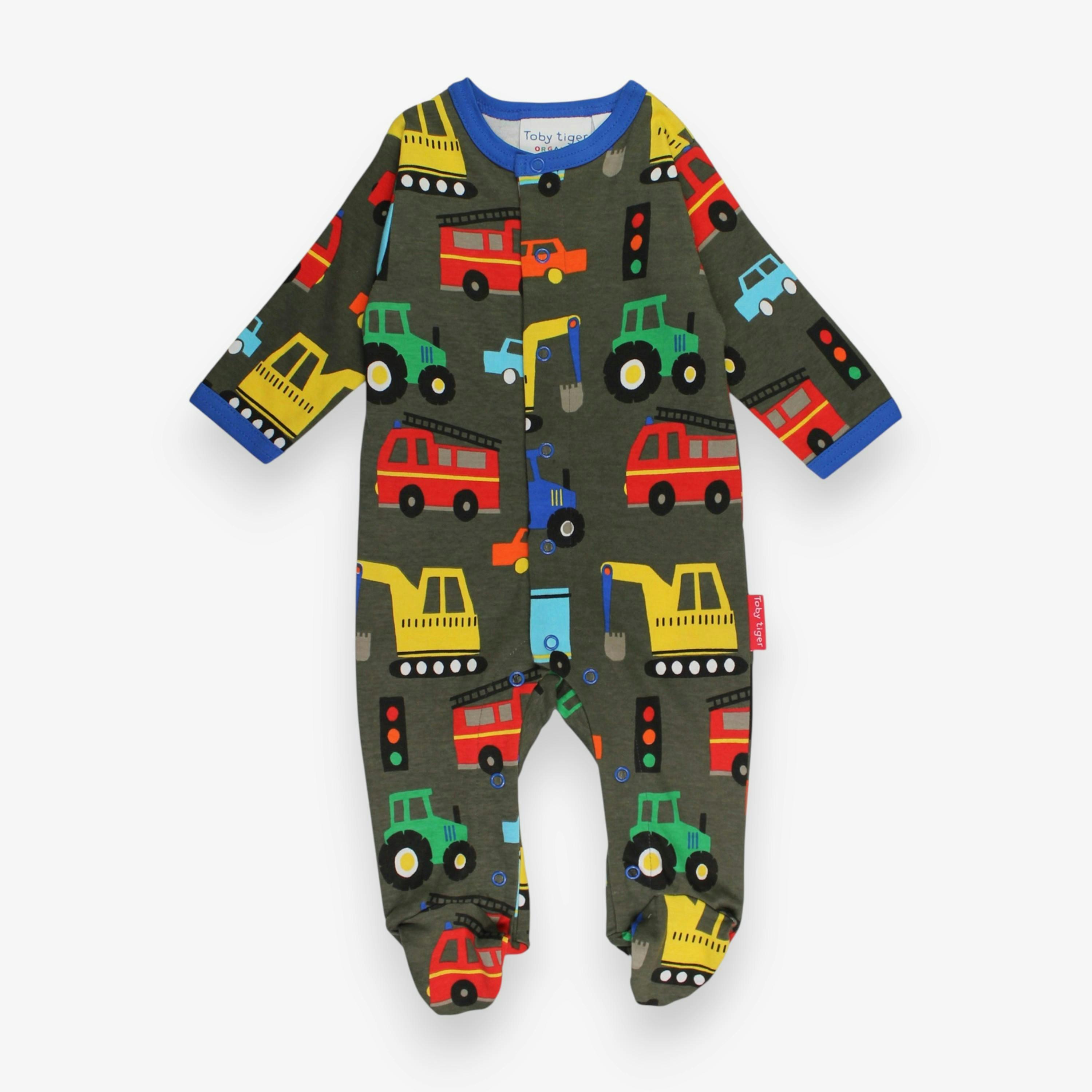 Organic Transport Print Sleepsuit , view 1 of 3